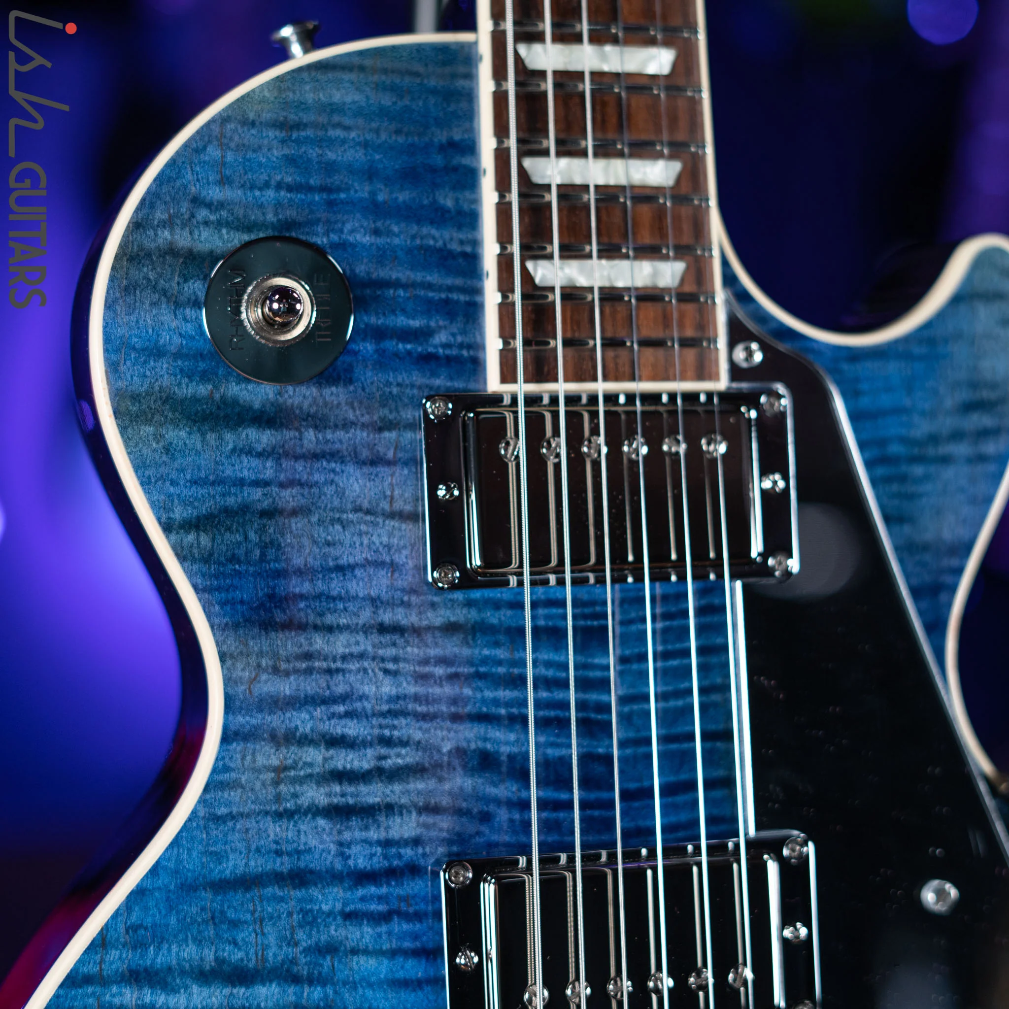 2017 Gibson Custom Shop USA Les Paul Bigsby (Class 5 COA) Faded Blue Flame - Image 3