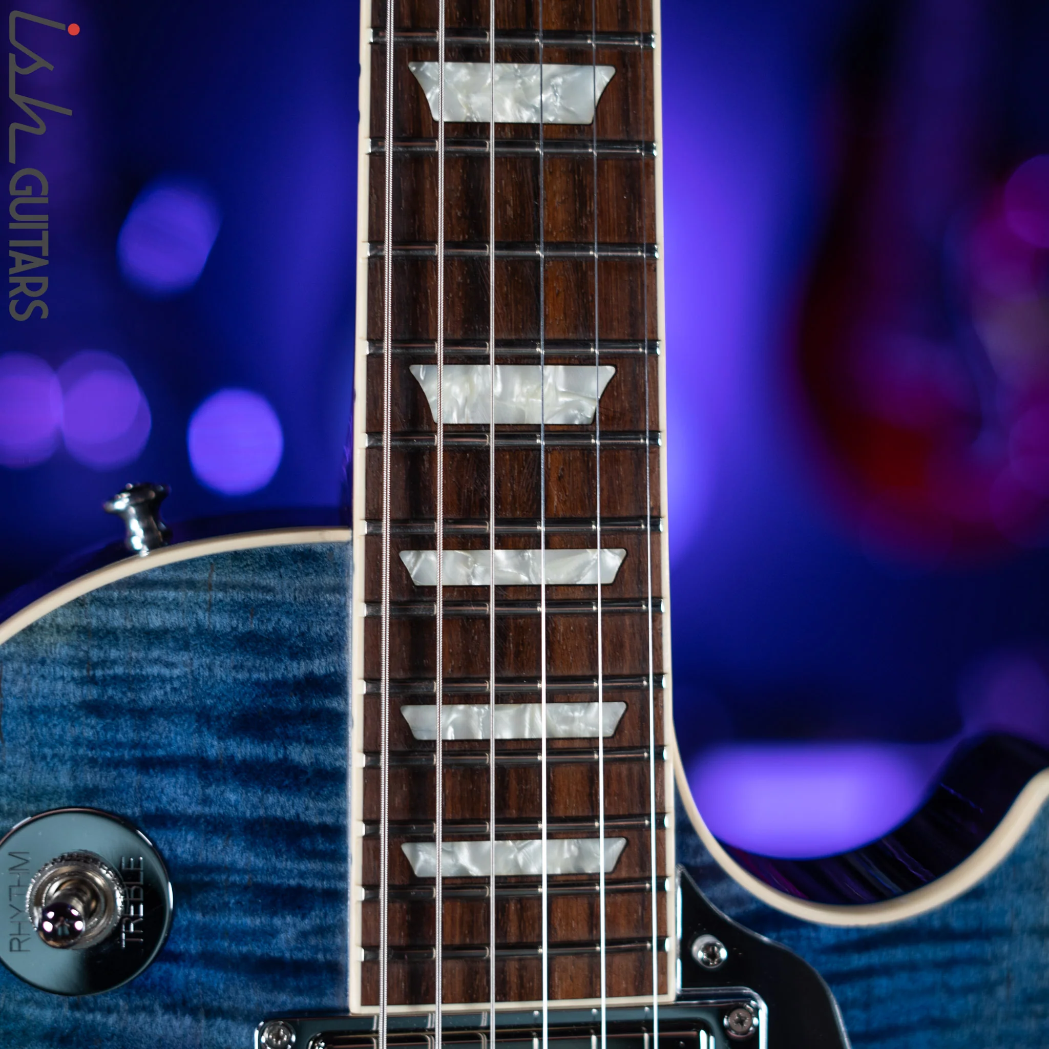 2017 Gibson Custom Shop USA Les Paul Bigsby (Class 5 COA) Faded Blue Flame - Image 5