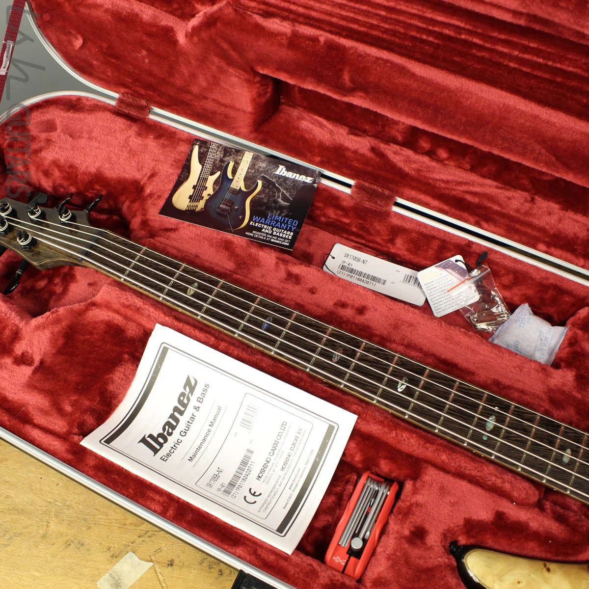 2017 Ibanez 1705BE 5-String Bass Poplar Burl - Image 13