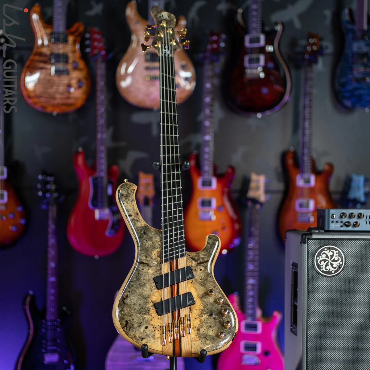 2017 Mayones Custom 5 Pi II VF Multi-Scale Bass Buckeye Burl Natural - Image 2