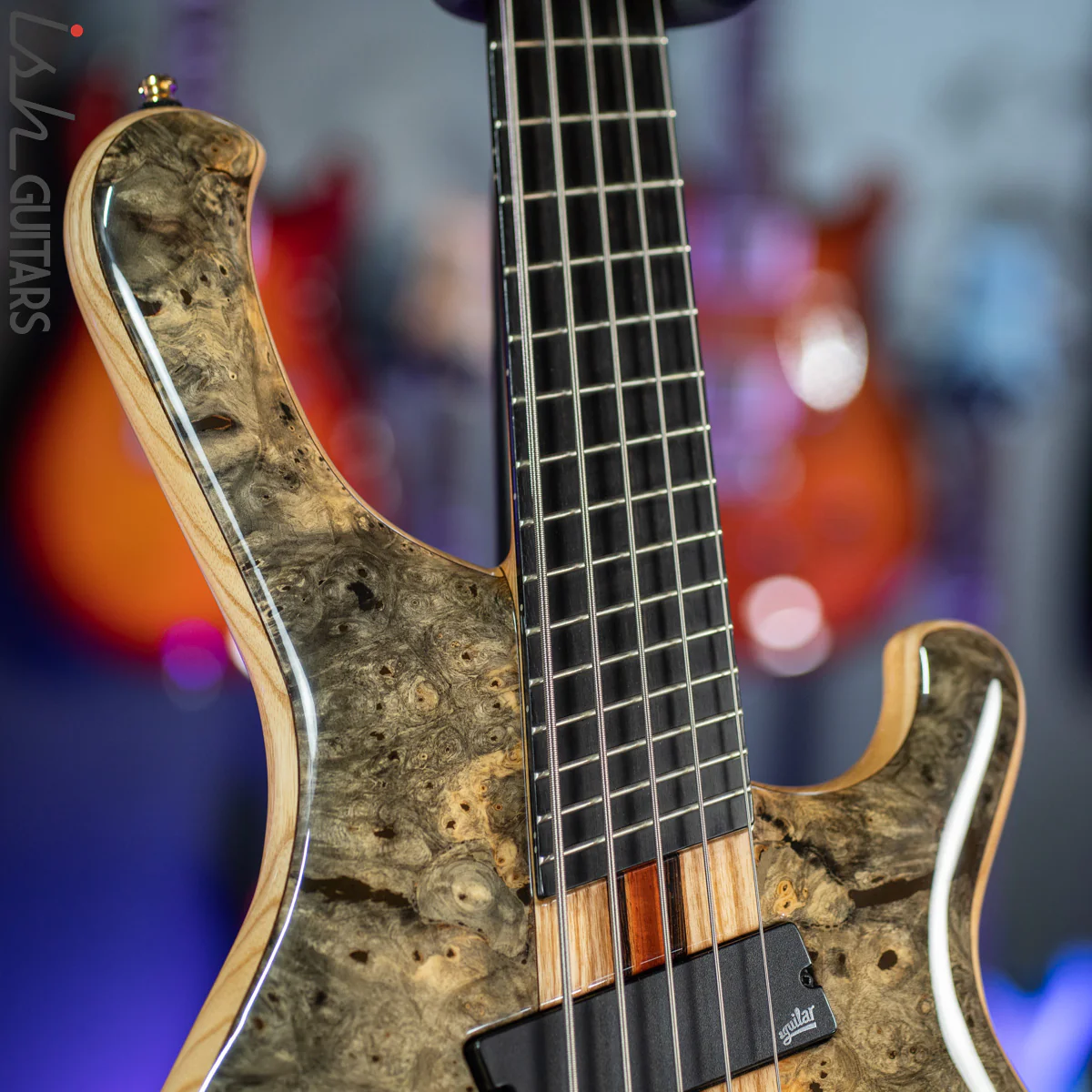 2017 Mayones Custom 5 Pi II VF Multi-Scale Bass Buckeye Burl Natural - Image 5