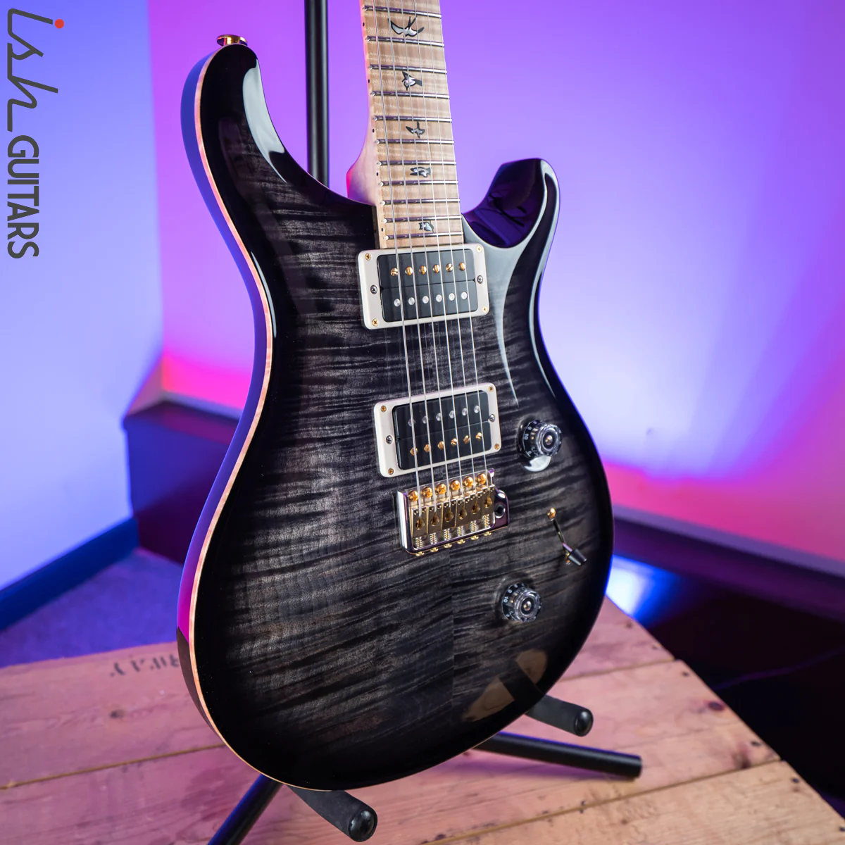 2017 Paul Reed Smith PRS Custom 24 10 Top Charcoal Burst Maple Neck Experience Guitar - Image 5