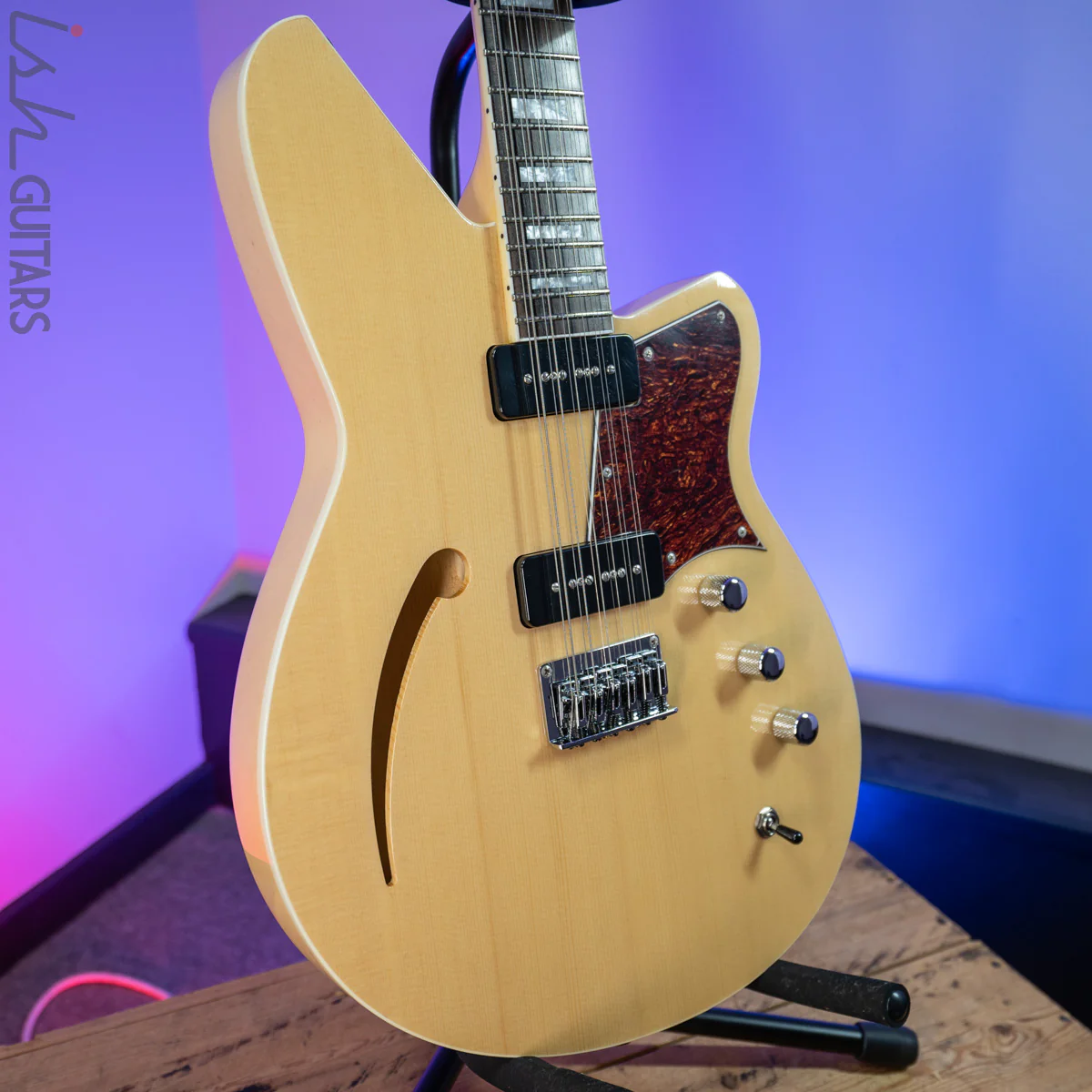 2017 Reverend Airwave 12 String Guitar Natural Teardrop Tuxedo Case - Image 6