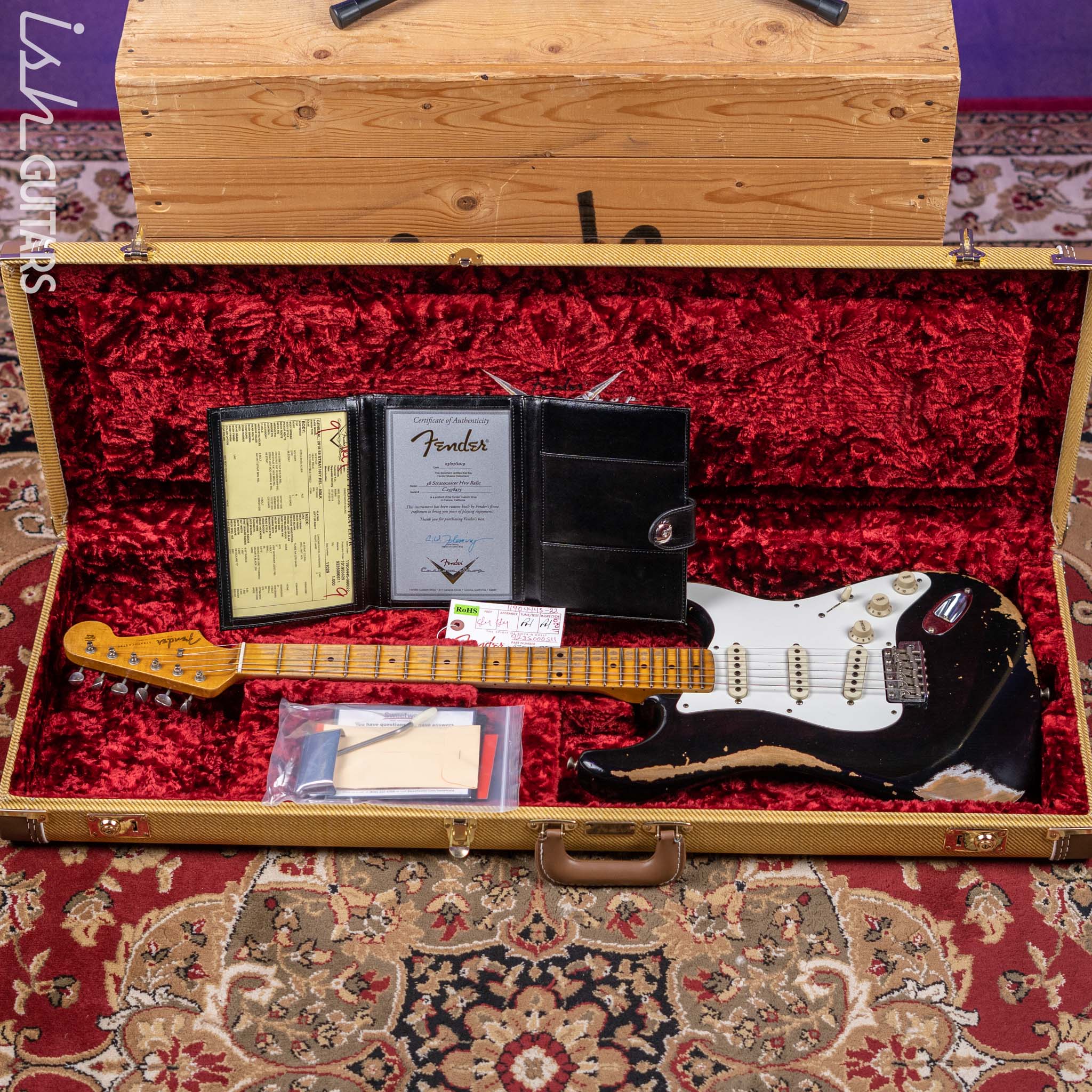 2018 Fender ‘58 Stratocaster Heavy Relic Black - Image 14