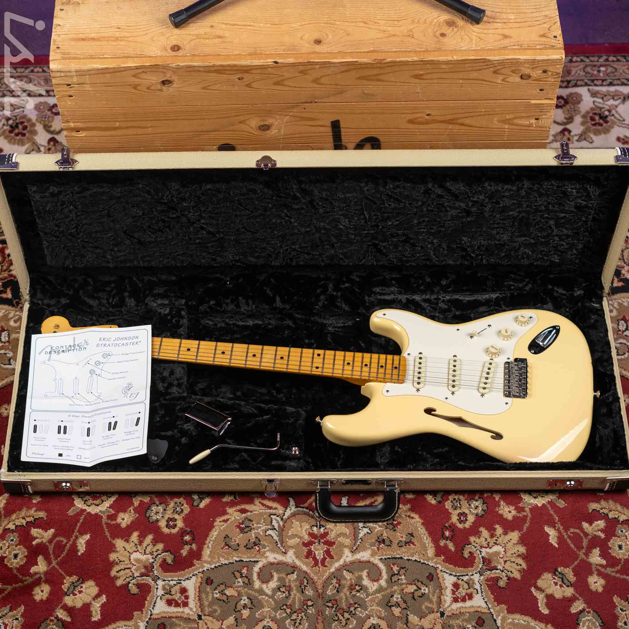 2018 Fender Eric Johnson Signature Thinline Strat Semi-Hollow Electric Guitar Vintage White - Image 20