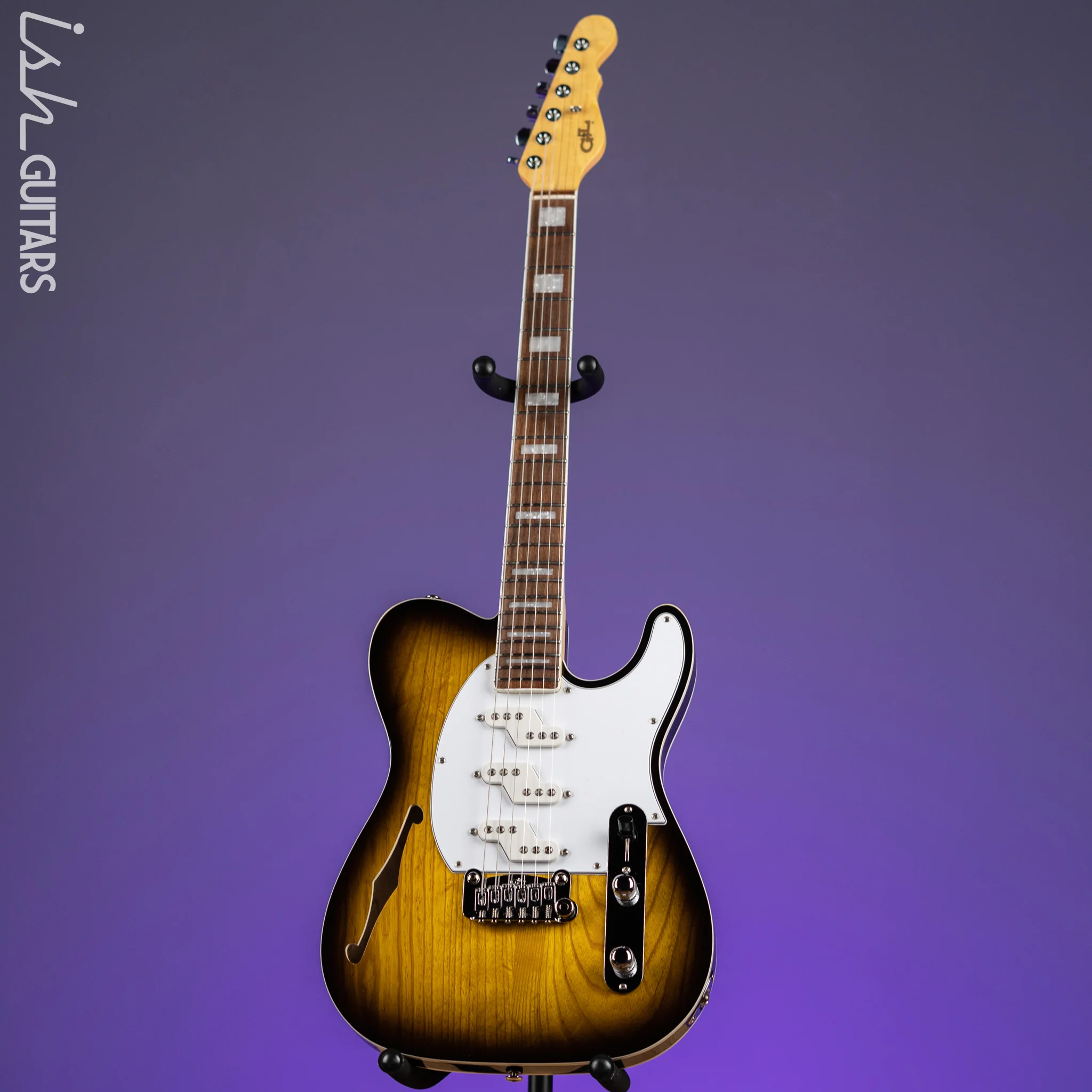 2018 G&L ASAT Z-3 Semi-Hollow 2-Tone Sunburst - Image 2