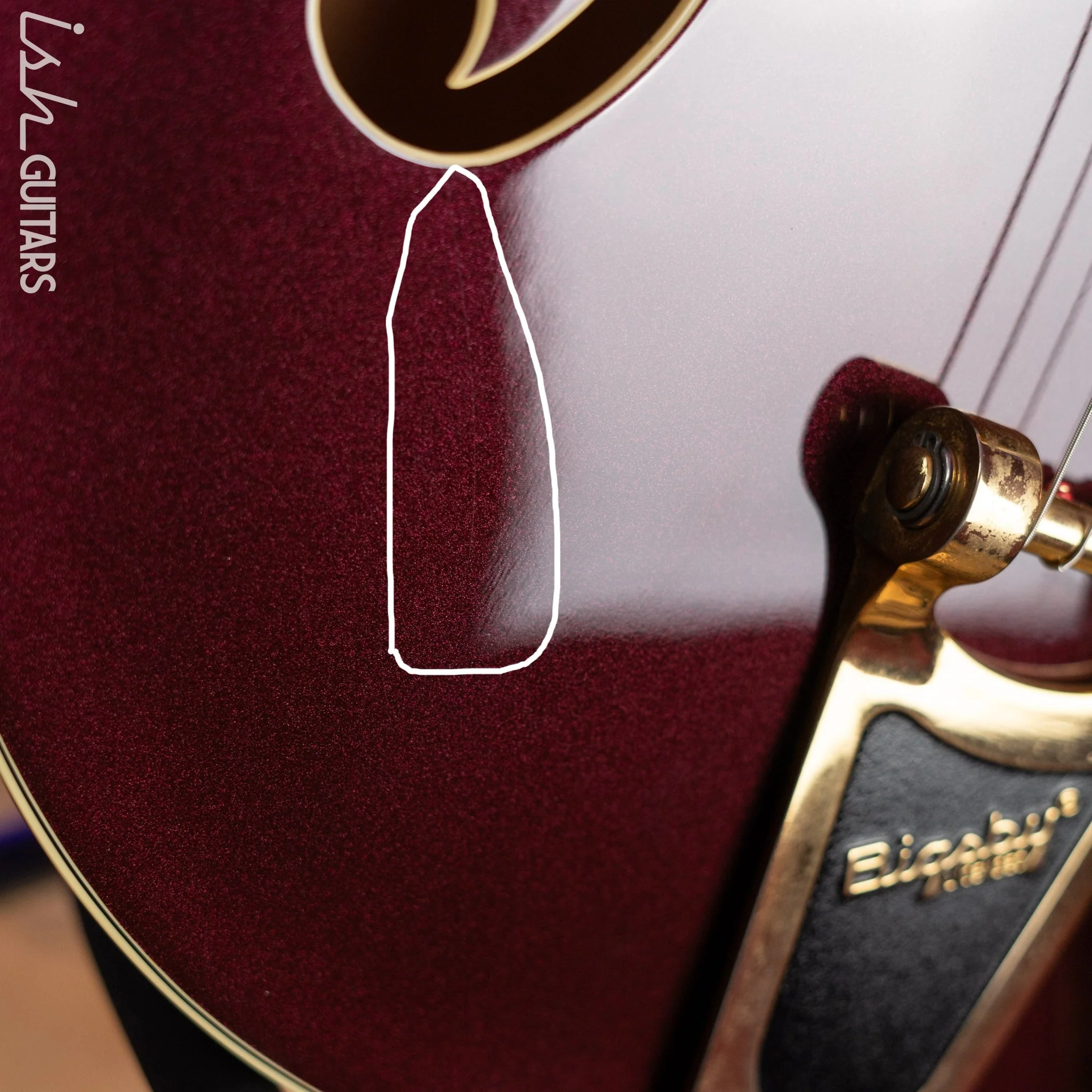 2018 Gretsch G420TG Electromatic 135th Anniversary LTD - Two Tone Dark Cherry Metallic on Casino Gold - Image 5