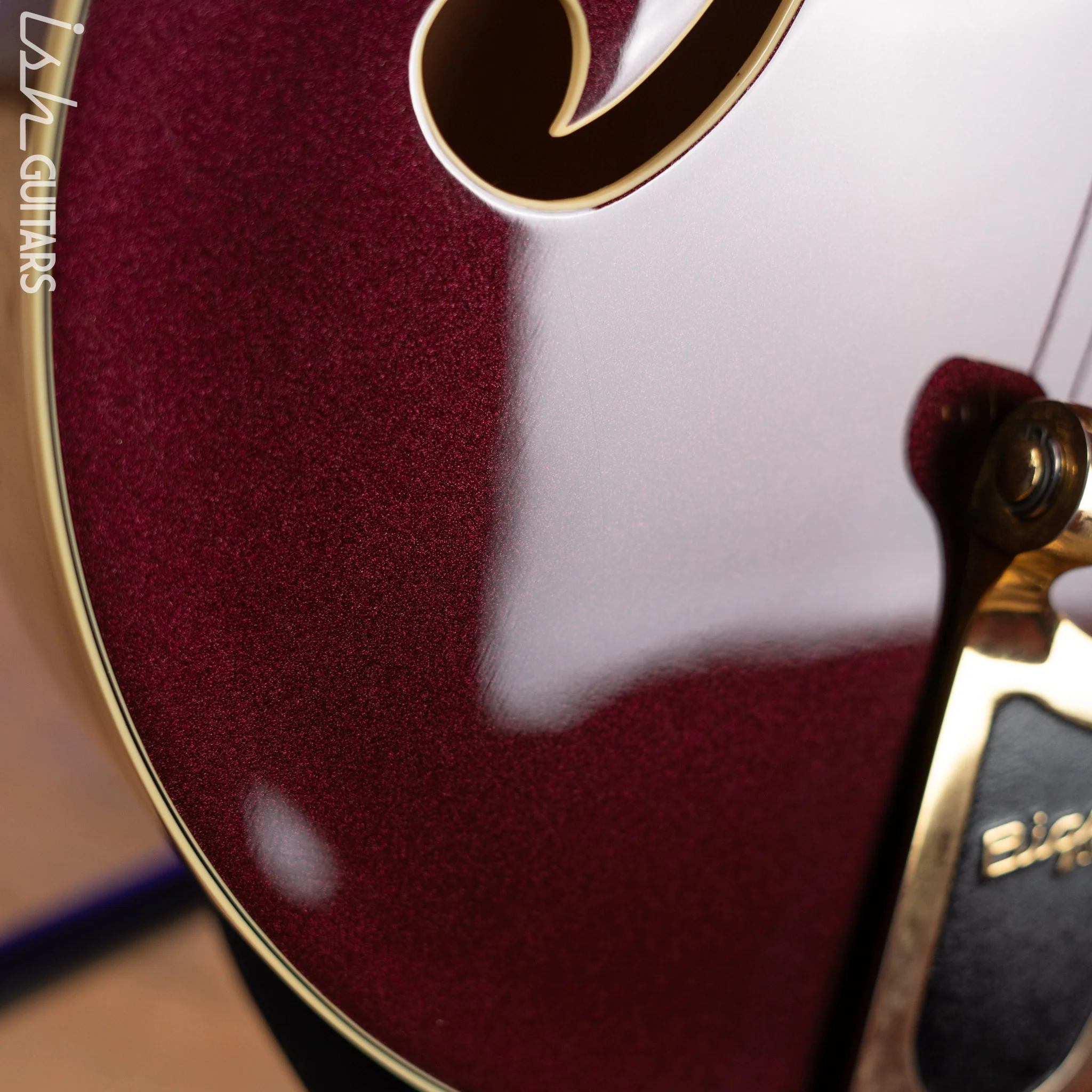 2018 Gretsch G420TG Electromatic 135th Anniversary LTD - Two Tone Dark Cherry Metallic on Casino Gold - Image 6