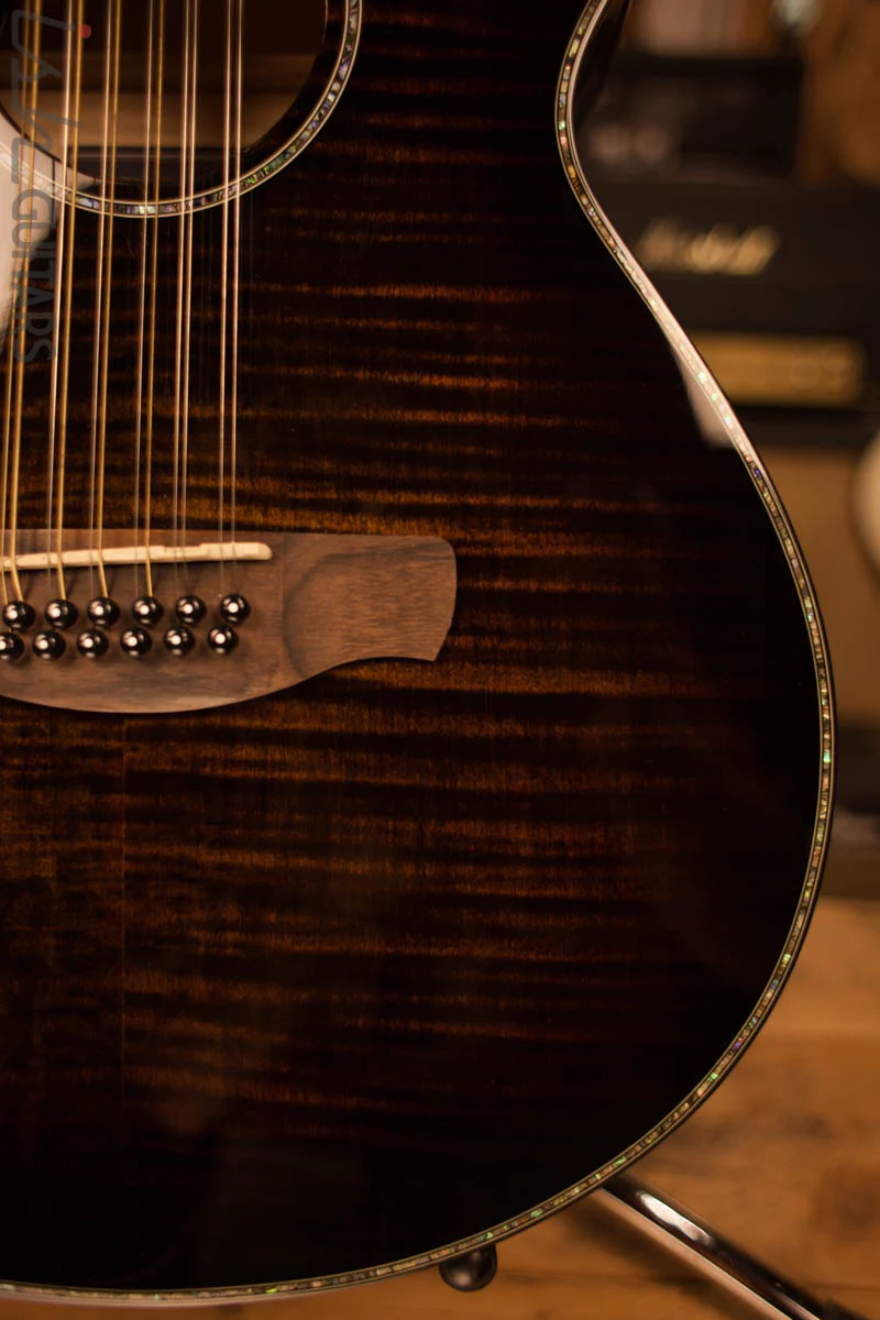 2018 Ibanez Artwood AEWC4012FM Tiger Burst Hi Gloss 12 String Acoustic - Image 4