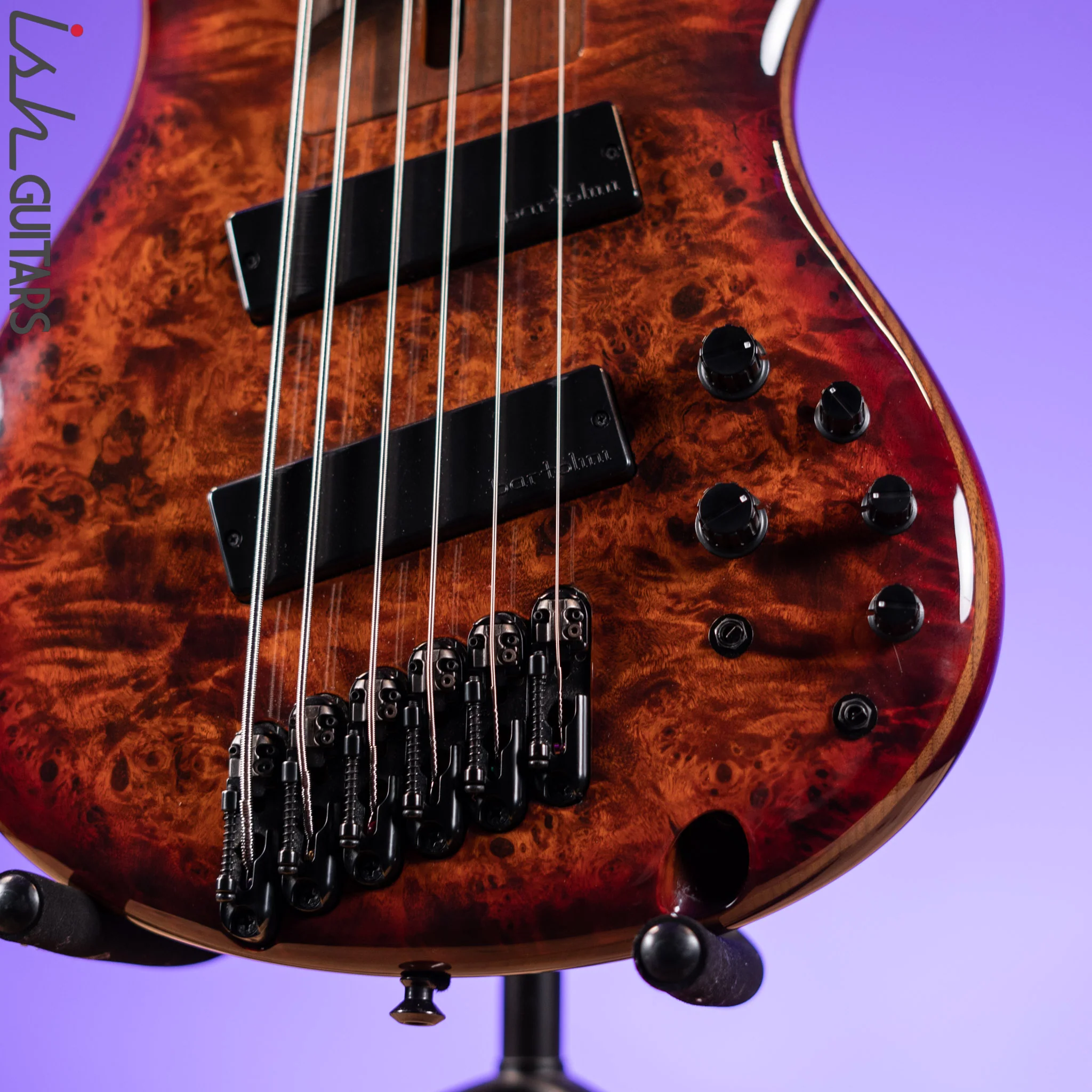 2018 Ibanez Bass Workshop SRMS806 Multi-Scale 6-String Bass Brown Topaz Burst Gloss - Image 4