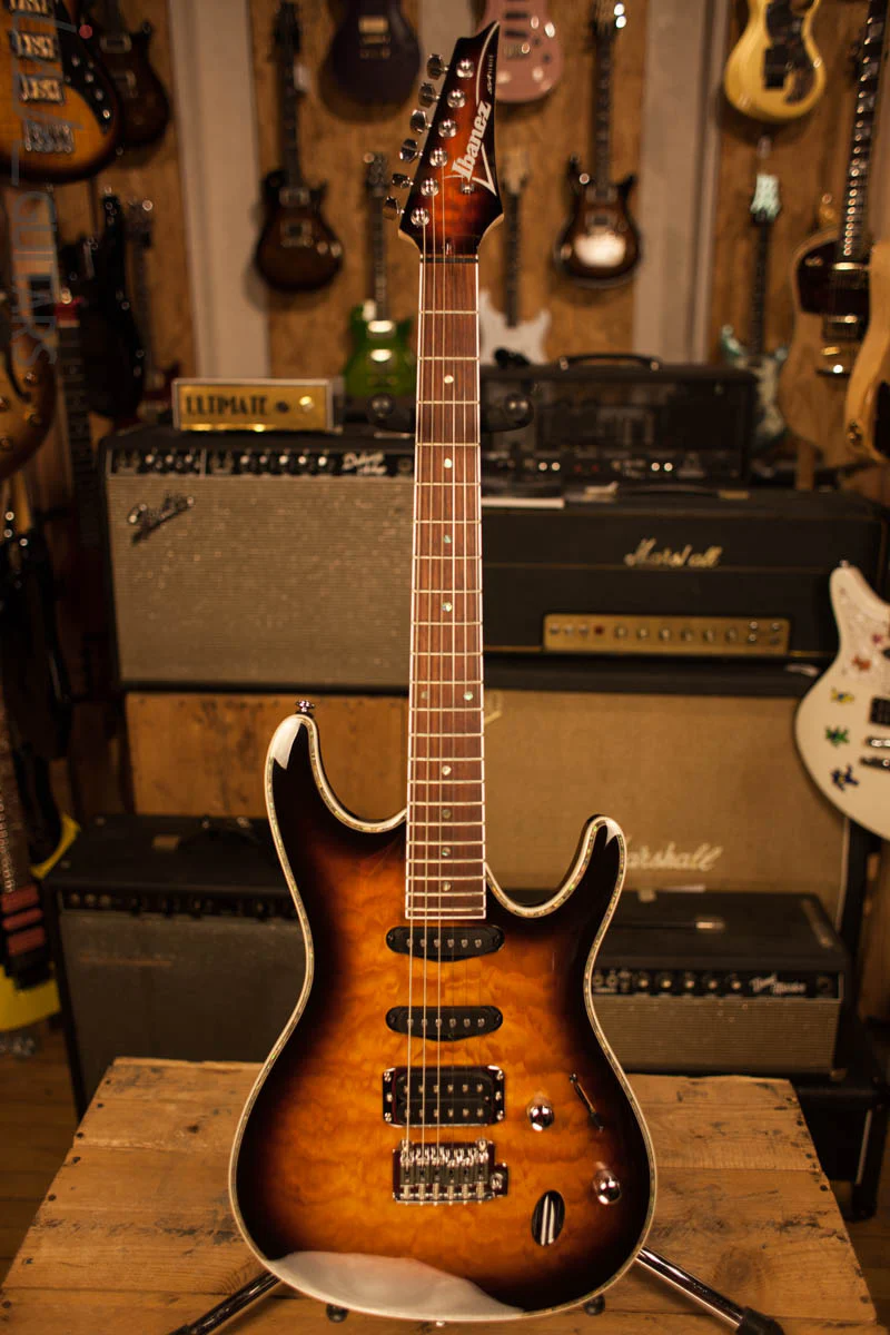 2018 Ibanez SA460QM Antique Brown Burst Electric Guitar - Image 2
