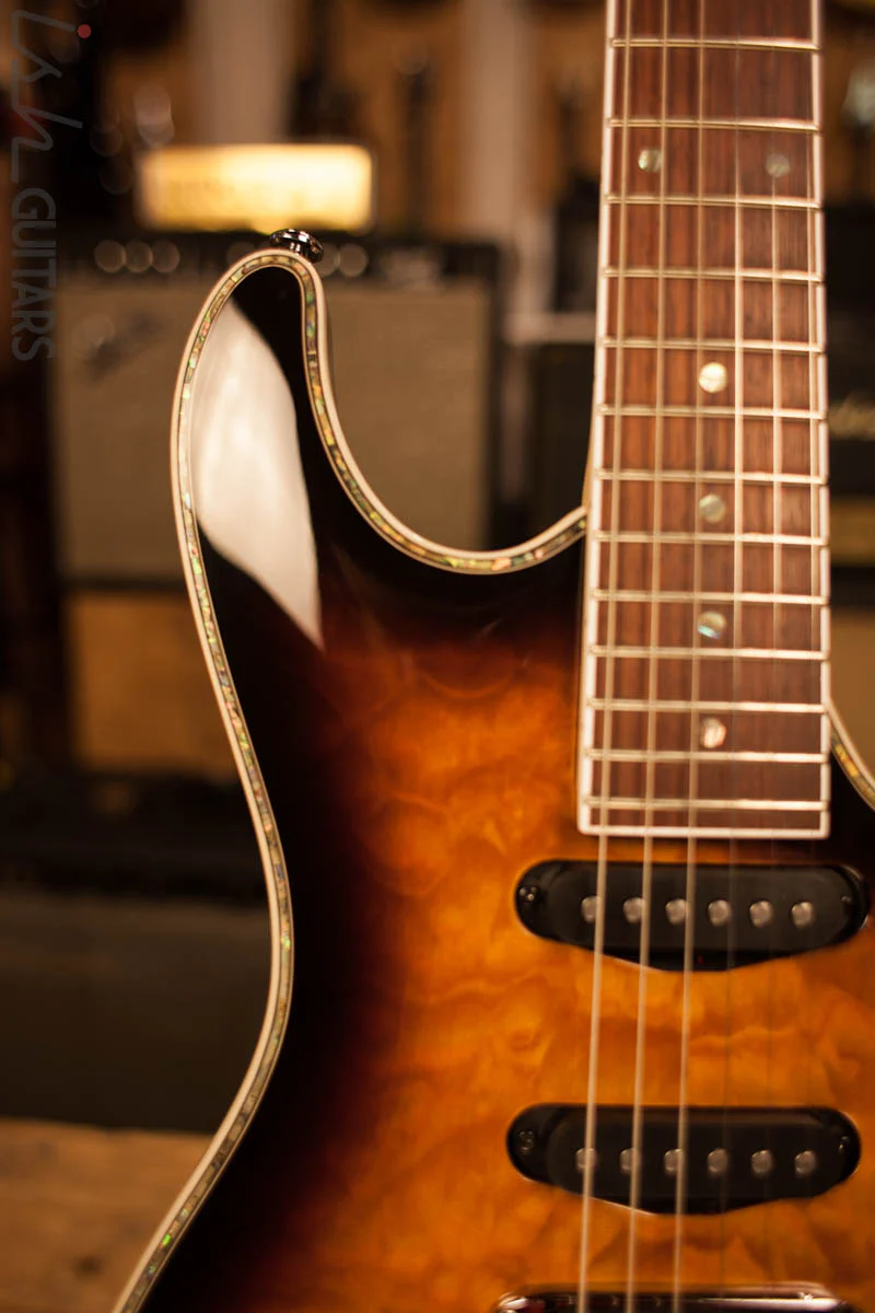 2018 Ibanez SA460QM Antique Brown Burst Electric Guitar - Image 3