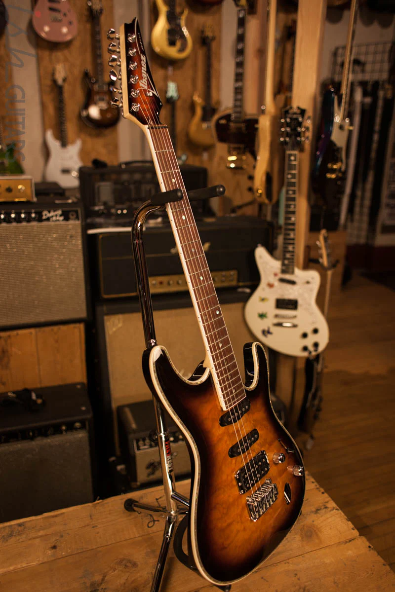 2018 Ibanez SA460QM Antique Brown Burst Electric Guitar - Image 9
