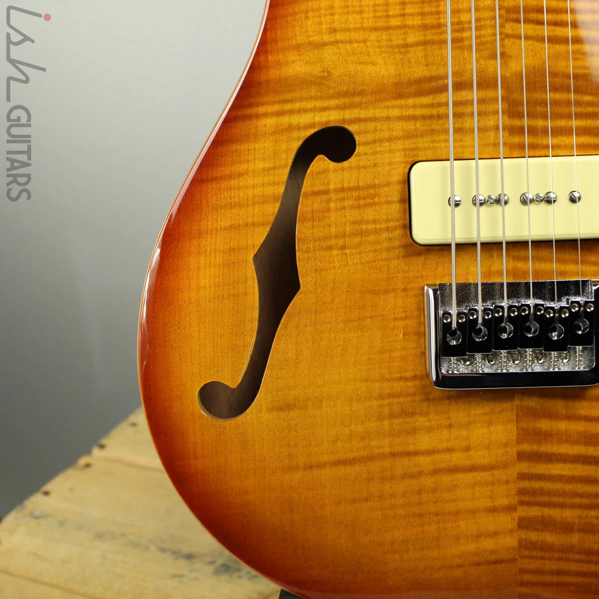 2018 Paul Reed Smith SE 277SH Baritone Semi Hollow Soapbar Vintage Sunburst - Image 4
