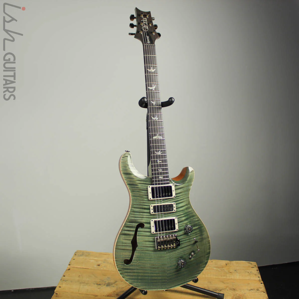 2018 Paul Reed Smith Wood Library Special 22 Semihollow Trampas Green - Image 2