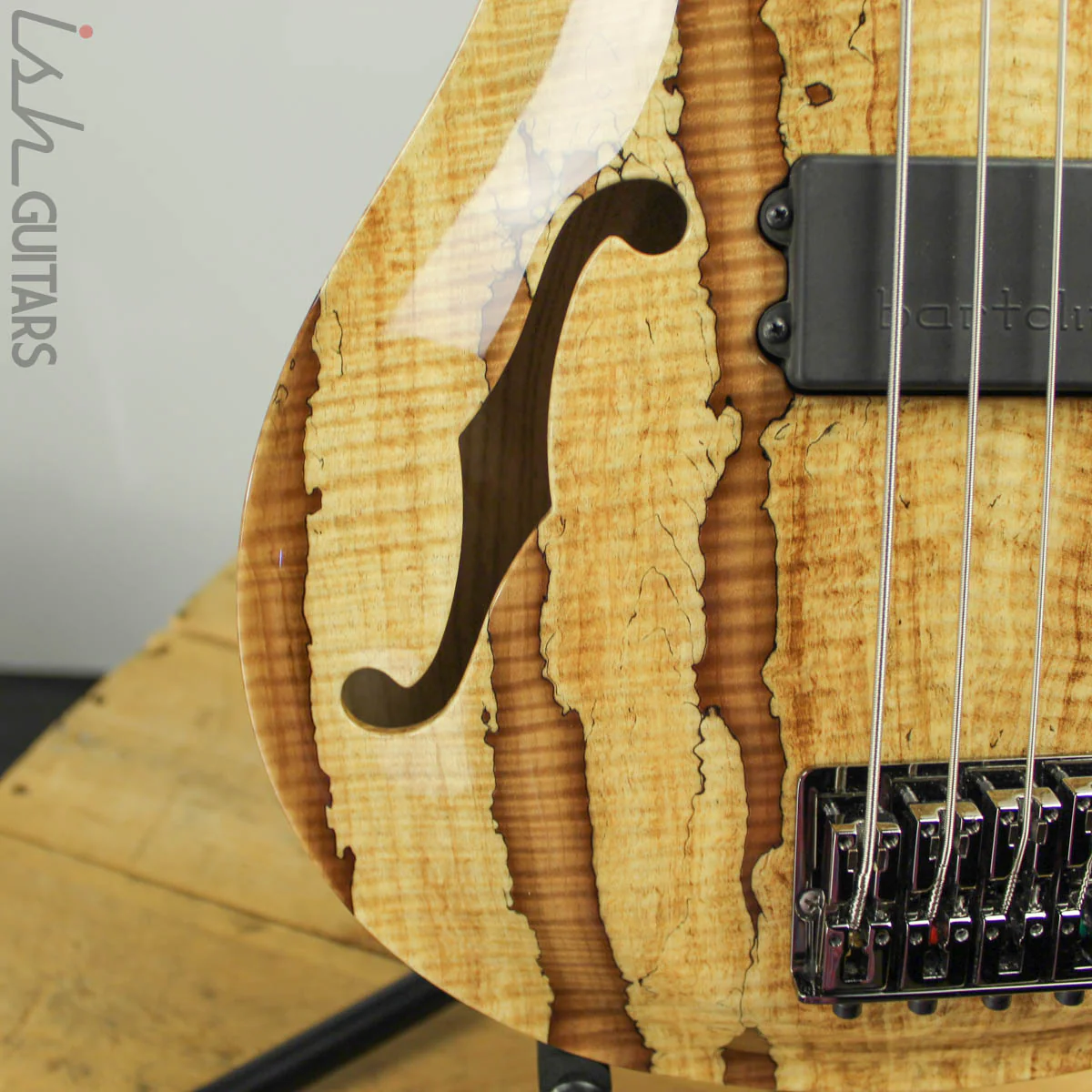 2018 PRS Private Stock Short Scale Hollowbody Bass Spalted Maple - Image 4