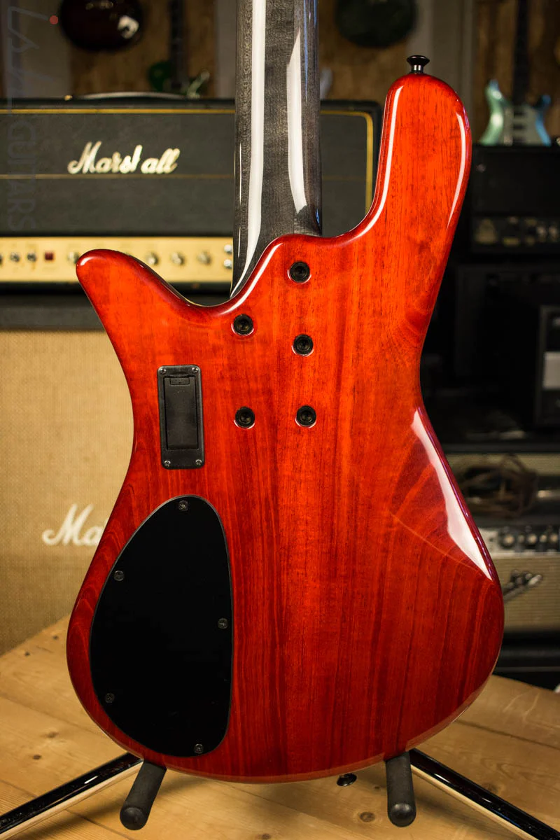 2018 Spector NS-4H2 Inferno Red Buckeye Burl 4 String Bass Guitar Bolt On - Image 7