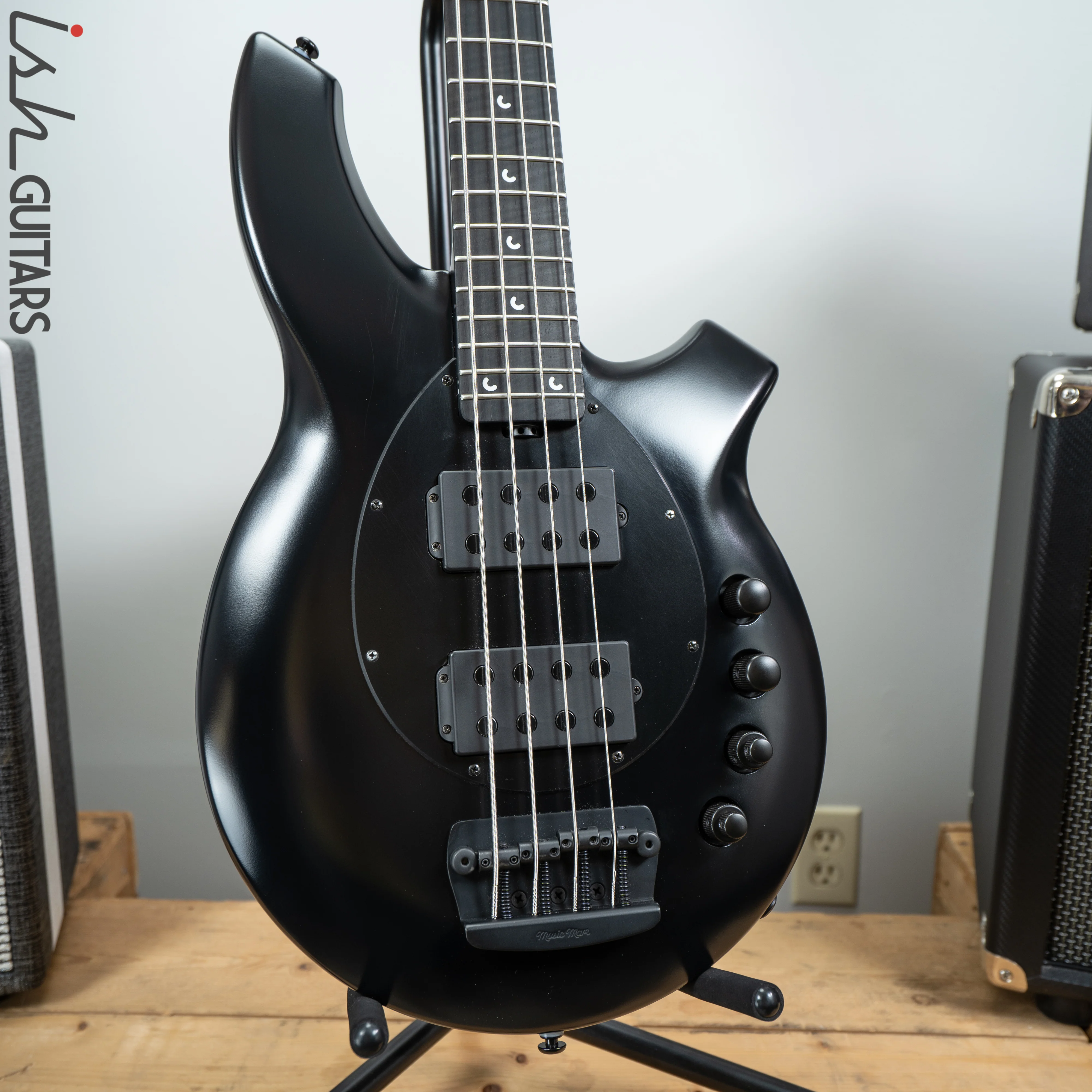 2019 Ernie Ball Music Man Bongo 4 HH Stealth Black