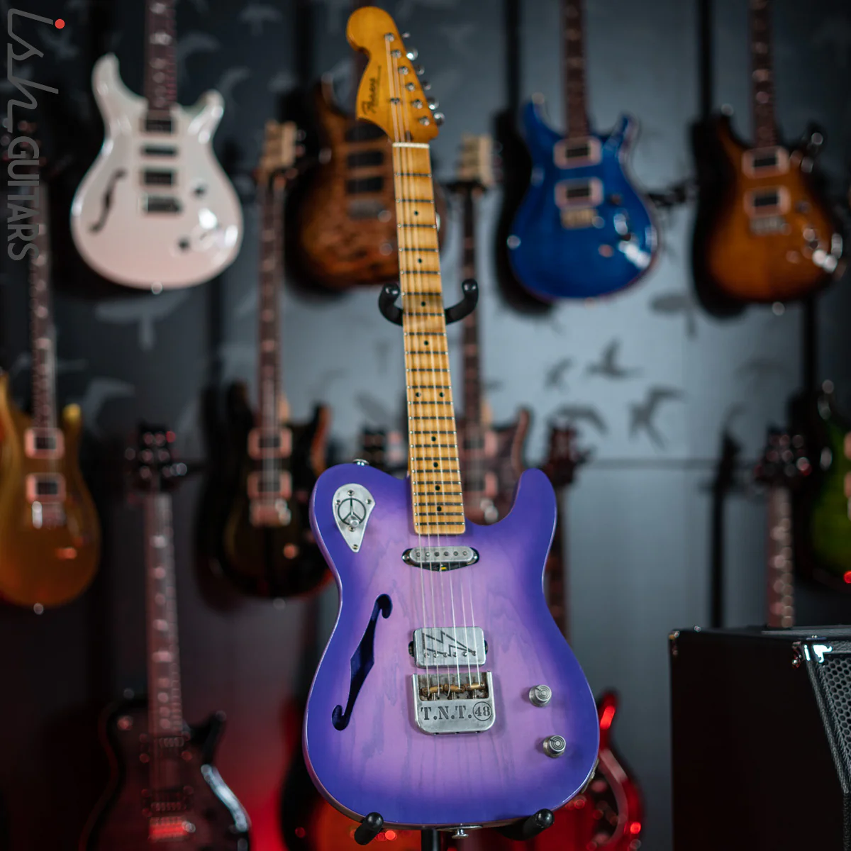 2019 Fraser Vintage Custom Tele Thinline Style Purple Burst - Image 2