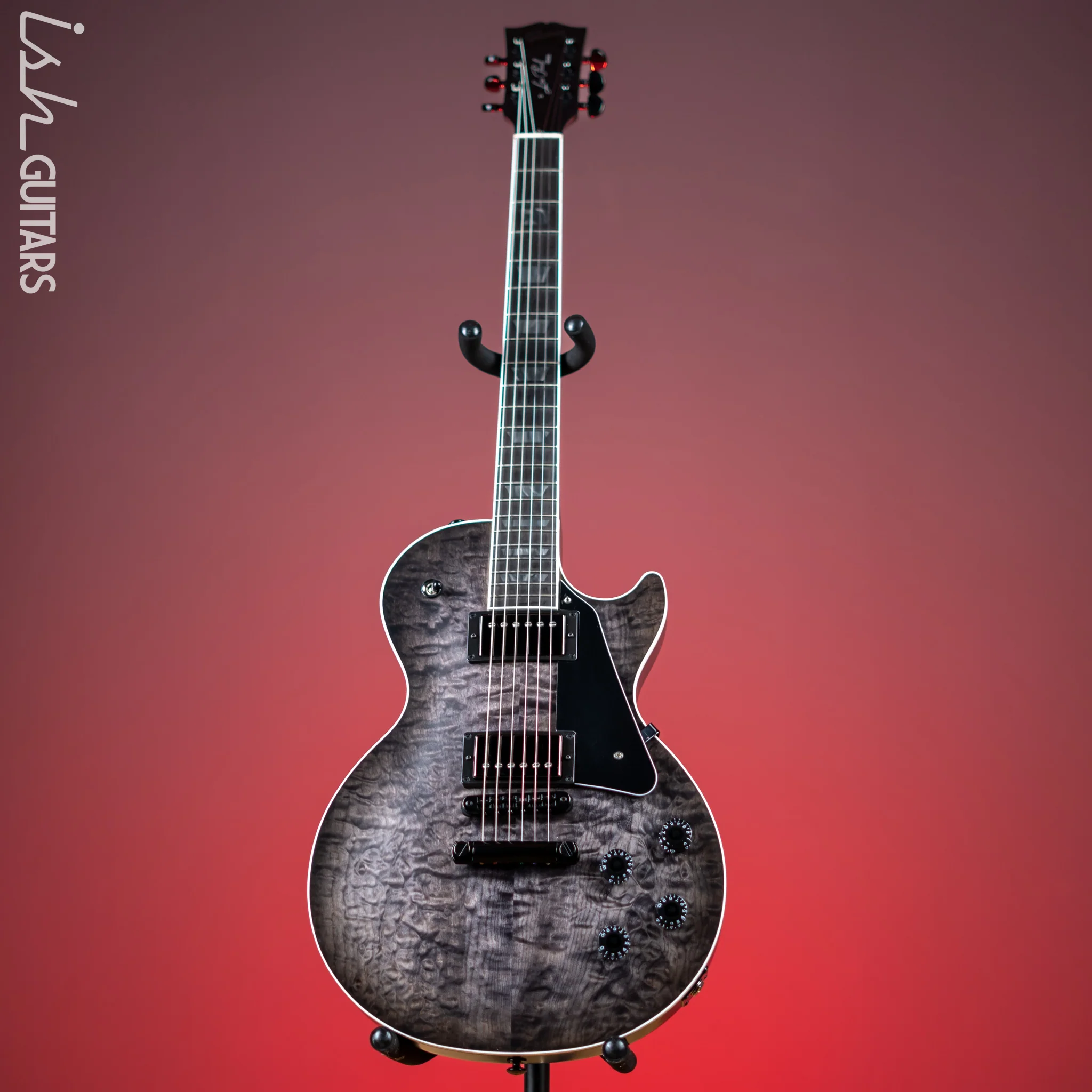 2019 Gibson Les Paul Dark Knight Smoke Black Burst - Image 2