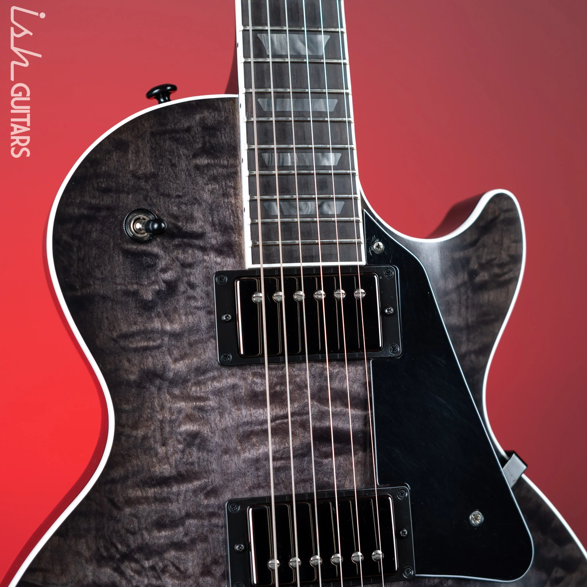 2019 Gibson Les Paul Dark Knight Smoke Black Burst - Image 3