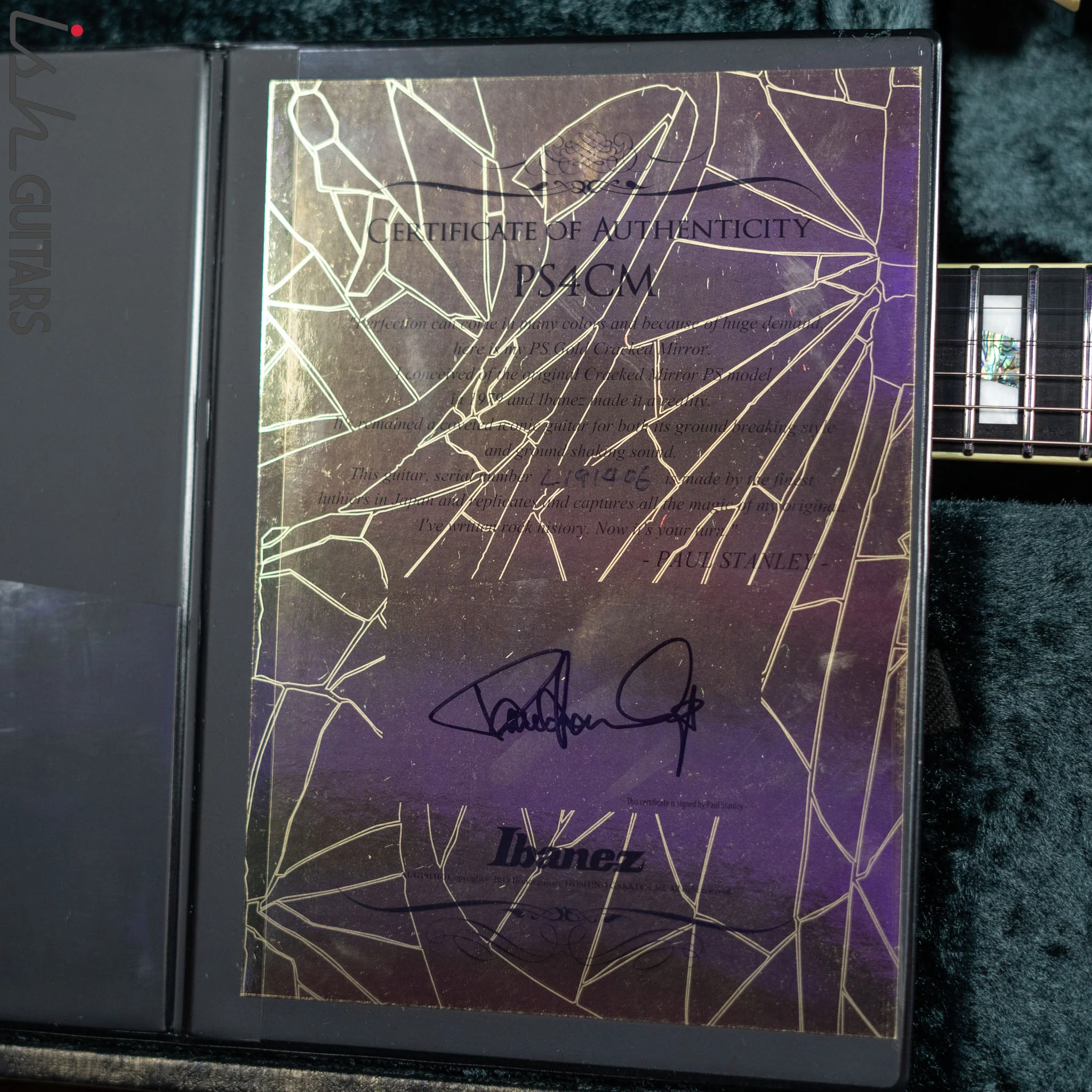 2019 Ibanez Paul Stanley Signature PS4CM Gold Cracked Mirror - Image 18