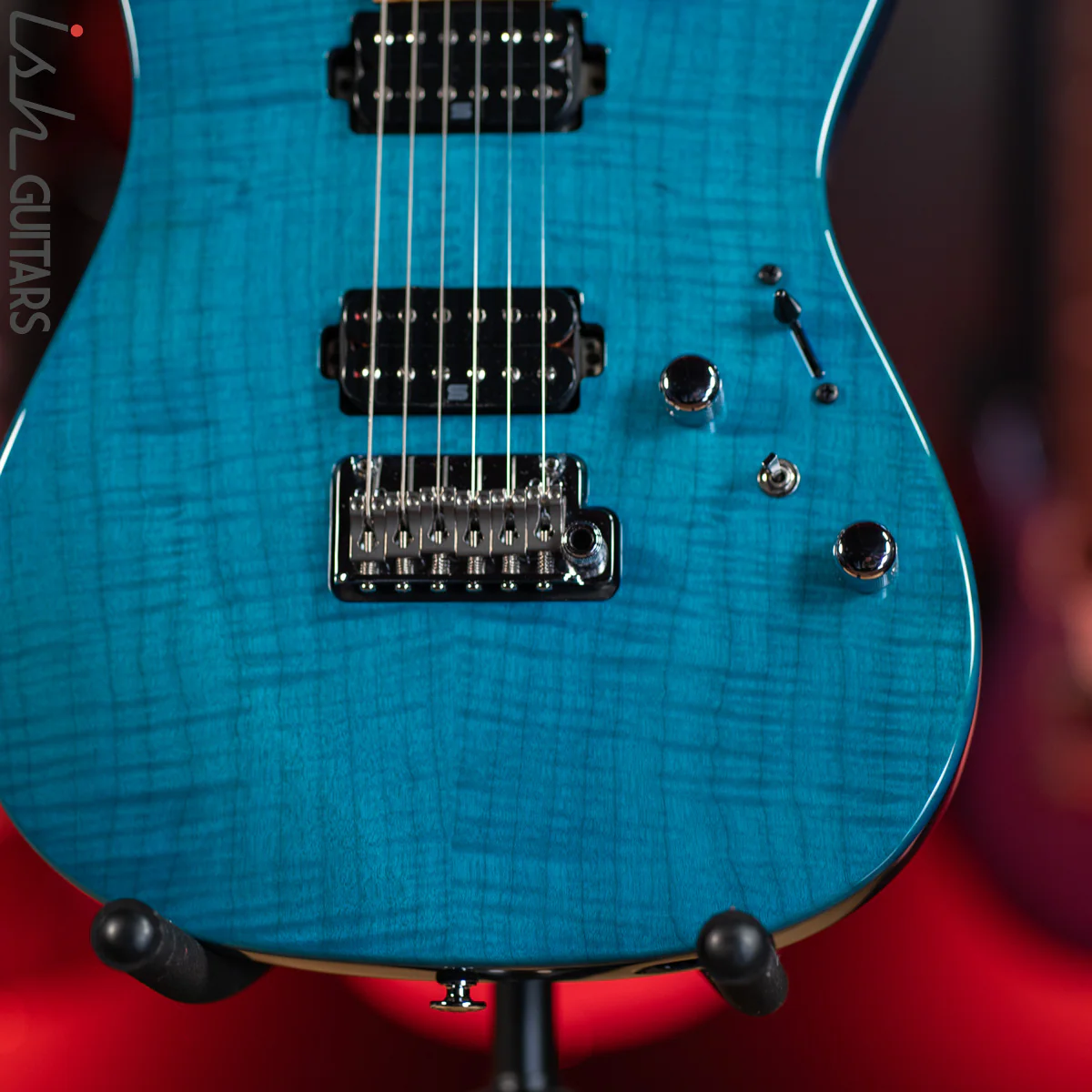 2019 Ibanez Prestige MM1 Martin Miller Signature Transparent Aqua Blue - Image 3