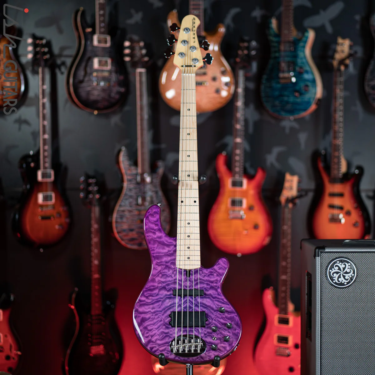 2019 Lakland Skyline Series 55-02 5-String Bass Purple - Image 2