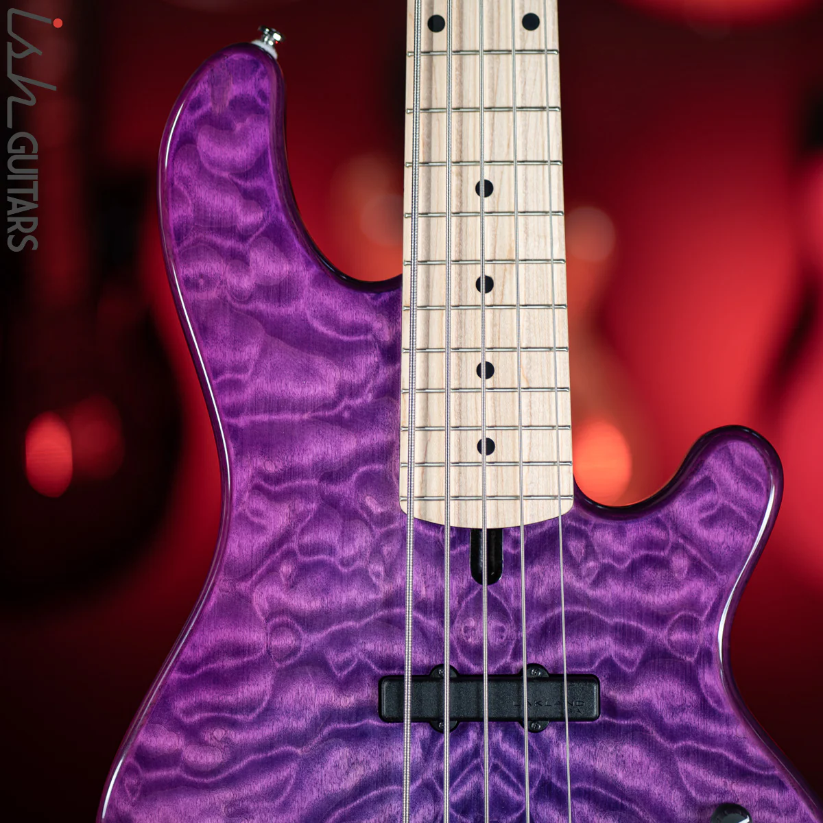 2019 Lakland Skyline Series 55-02 5-String Bass Purple - Image 3
