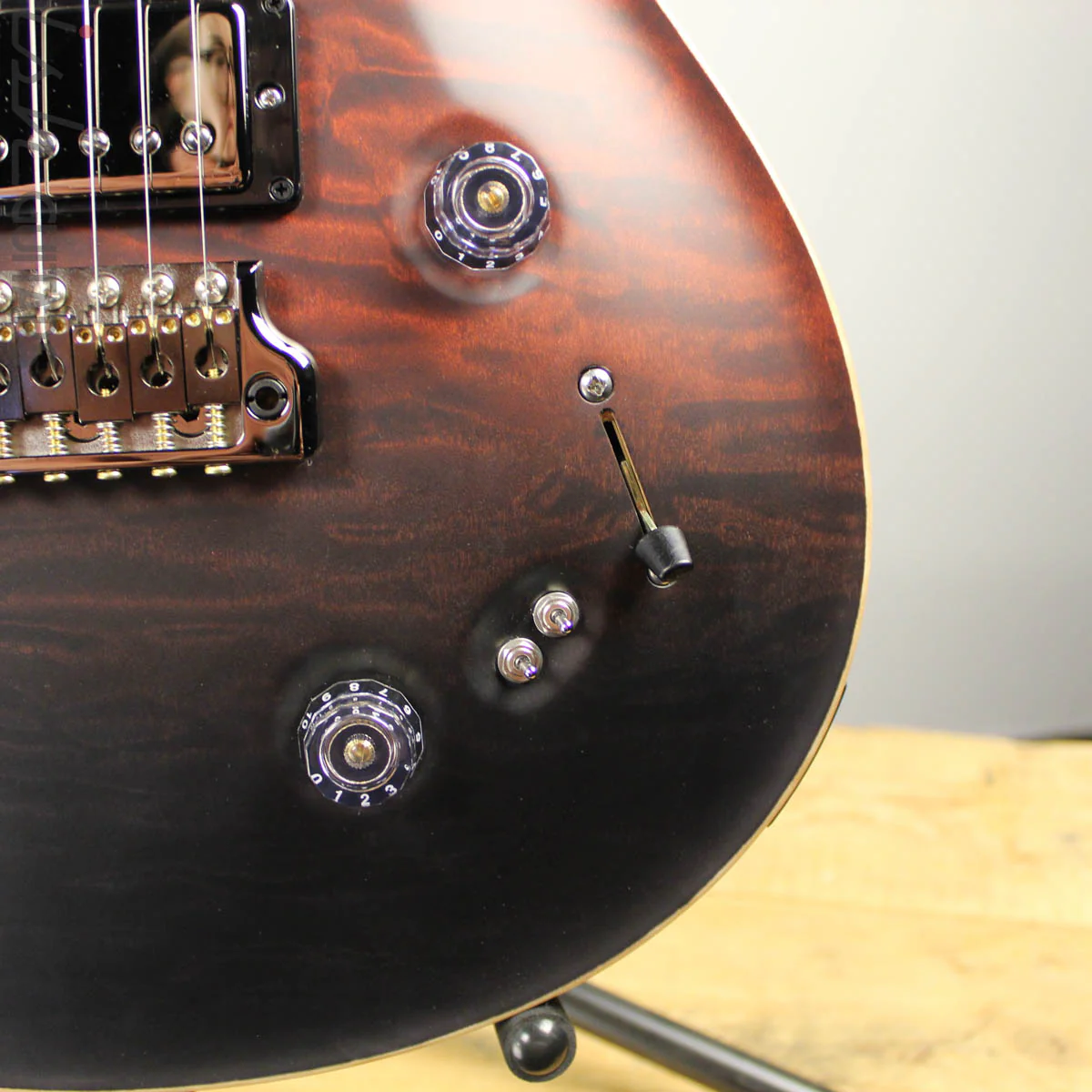2019 Paul Reed Smith PRS Wood Library Special 22 Semi-Hollow 10 Top Red Black Fade 1 Piece Quilt - Image 3