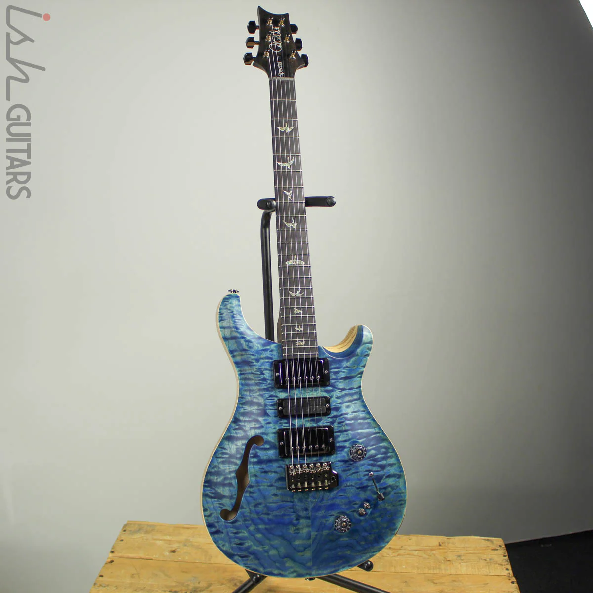 2019 Paul Reed Smith PRS Wood Library Special 22 Semi-Hollow 10 Top Aquableux Satin - Image 2