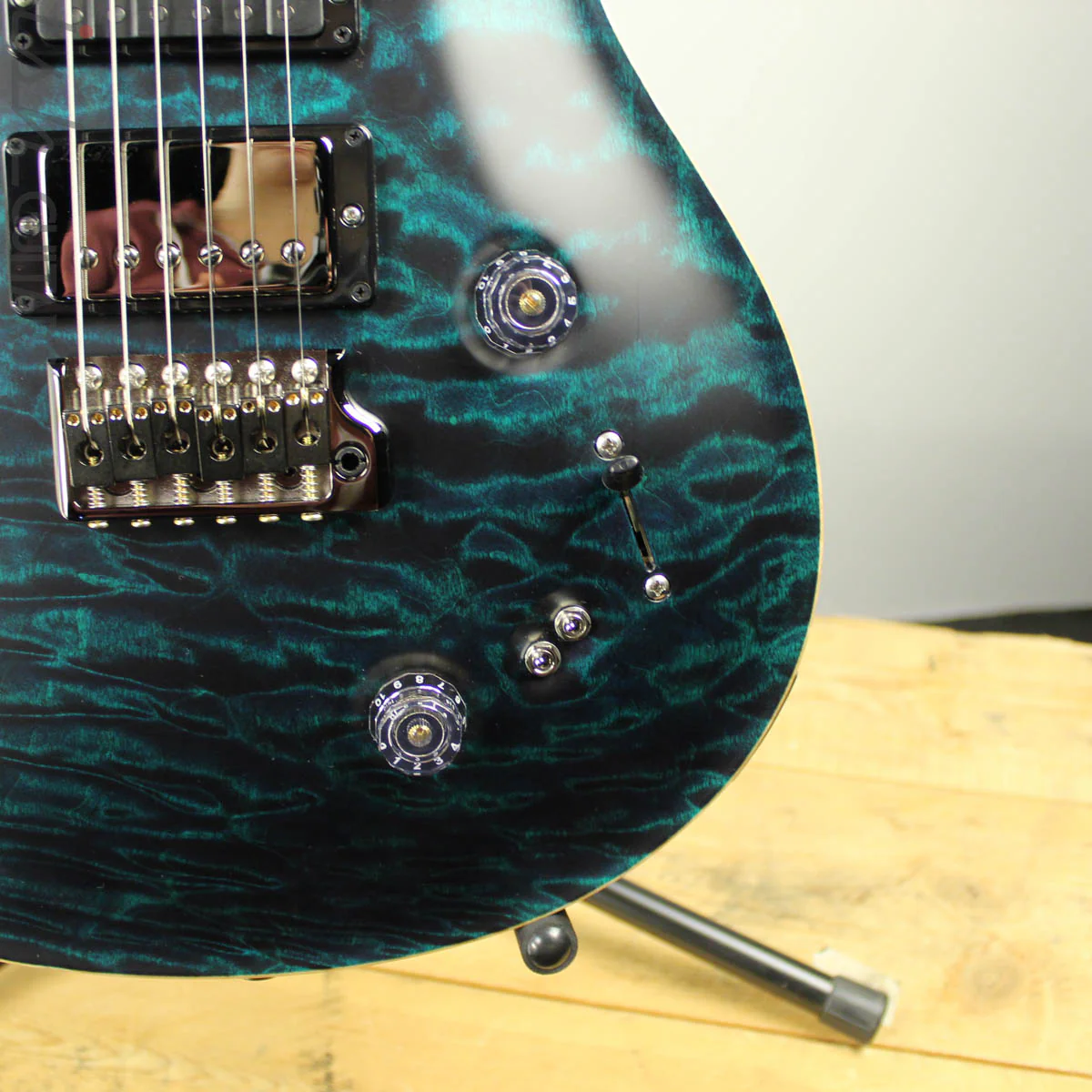 2019 PRS Wood Library Special 22 Semi-Hollow Blue Green Satin 10 Top 1 Piece Quilt - Image 3