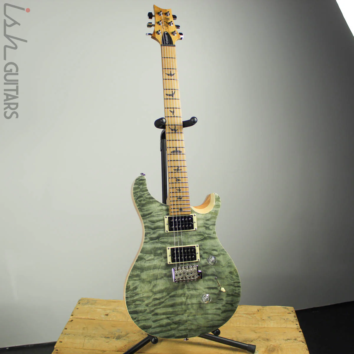 2019 Paul Reed Smith SE Custom 24 Roasted Maple Limited Trampas Green - Image 2