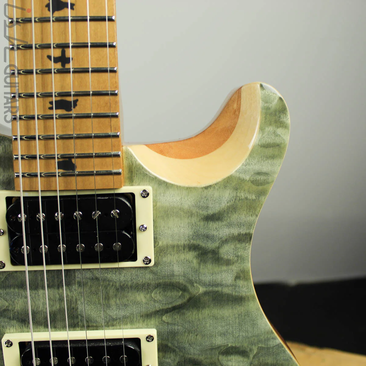 2019 Paul Reed Smith SE Custom 24 Roasted Maple Limited Trampas Green - Image 5