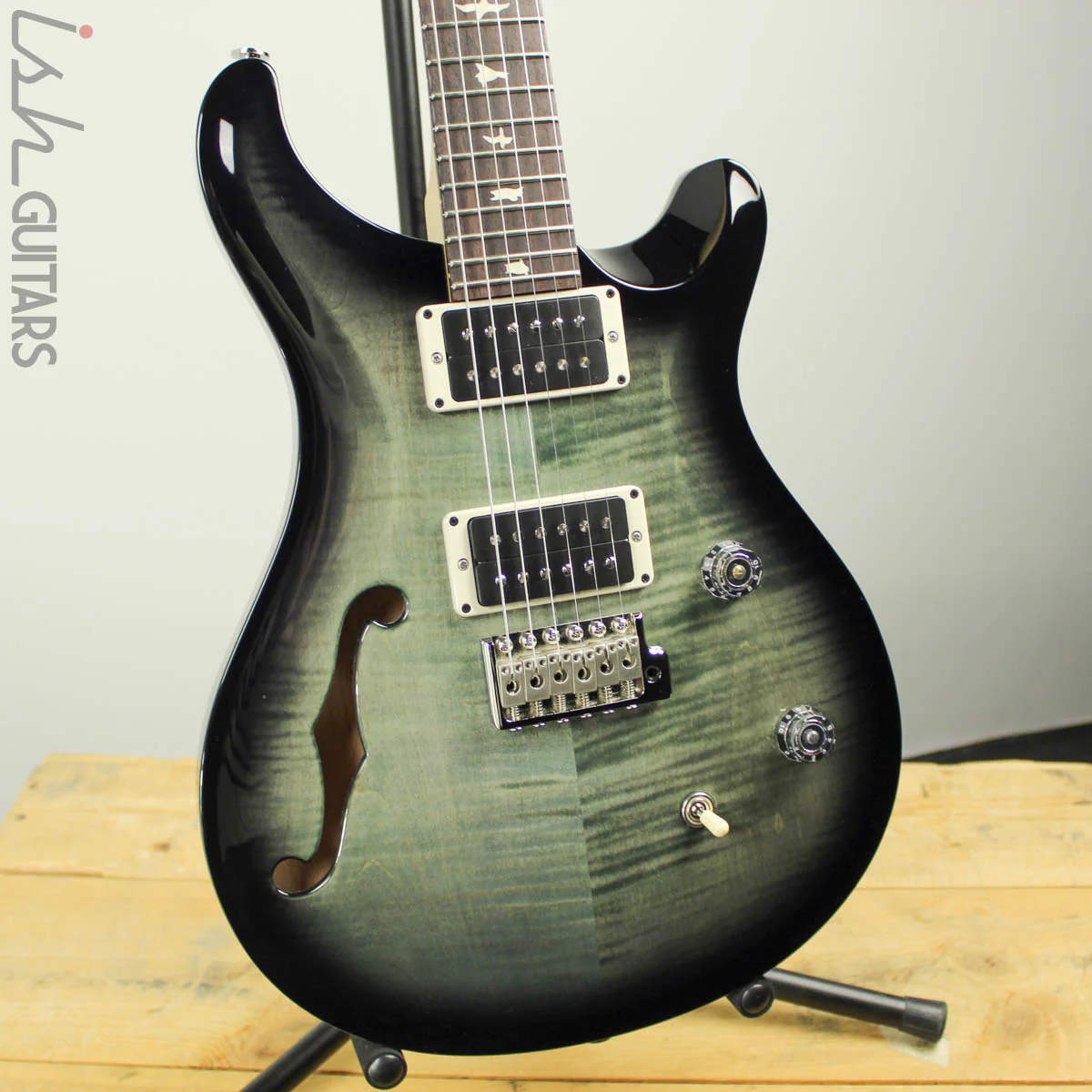 2019 PRS CE 24 Semi-Hollow Trampas Green Smokewrap Burst