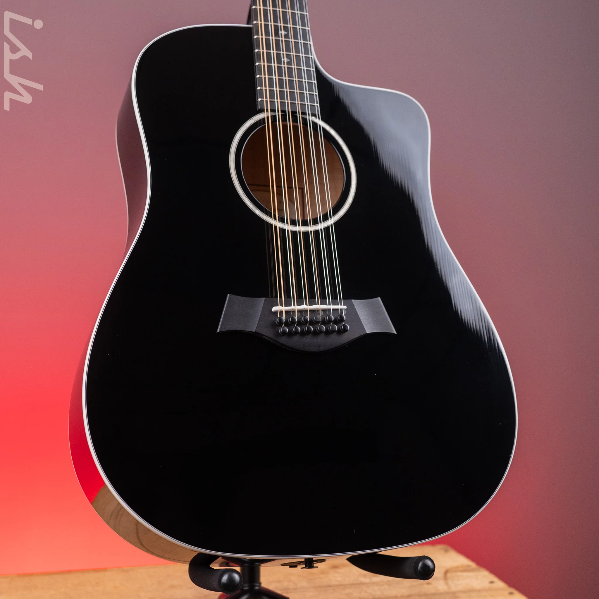 2019 Taylor Custom 250ce-BLK DLX 12-String Acoustic-Electric Guitar
