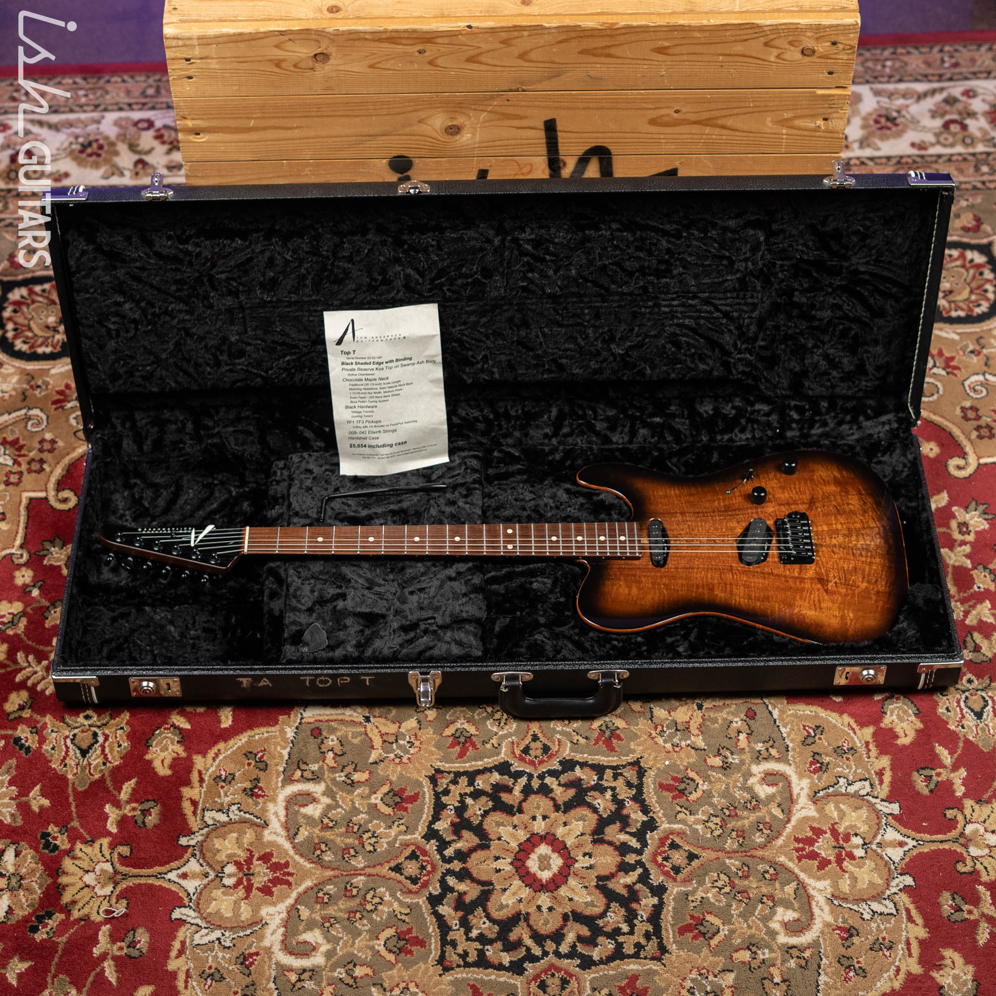 2019 Tom Anderson Top T Private Reserve Koa Top Black Shaded Edge - Image 19