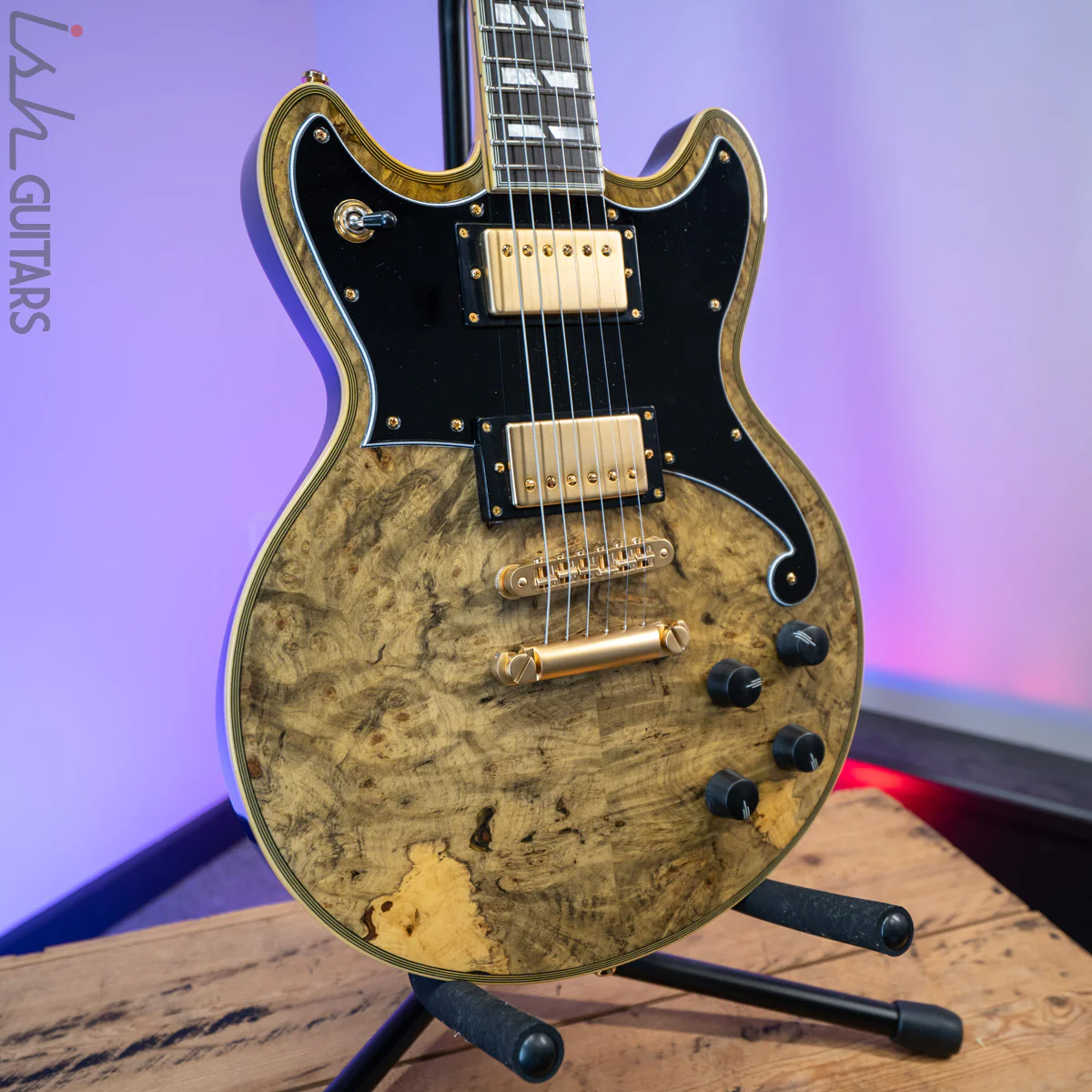 D'Angelico Brighton USA Custom Shop Gold Burl - Image 5