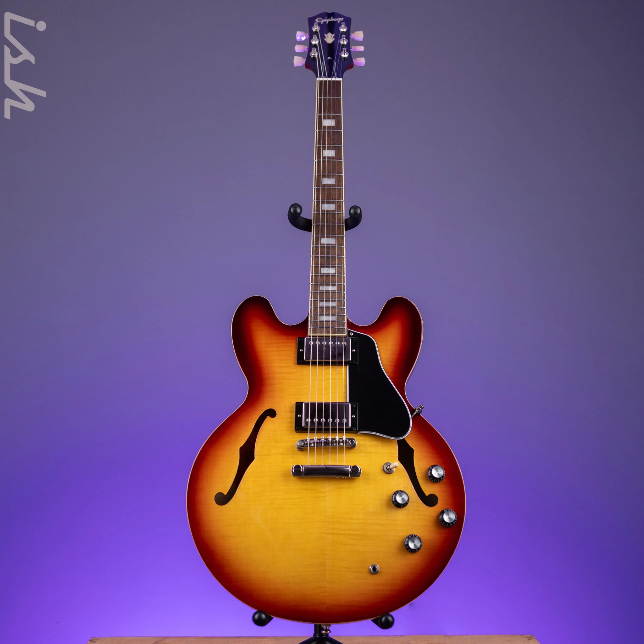 2020 Epiphone ES-335 Figured Semi-Hollow Raspberry Tea Burst - Image 2