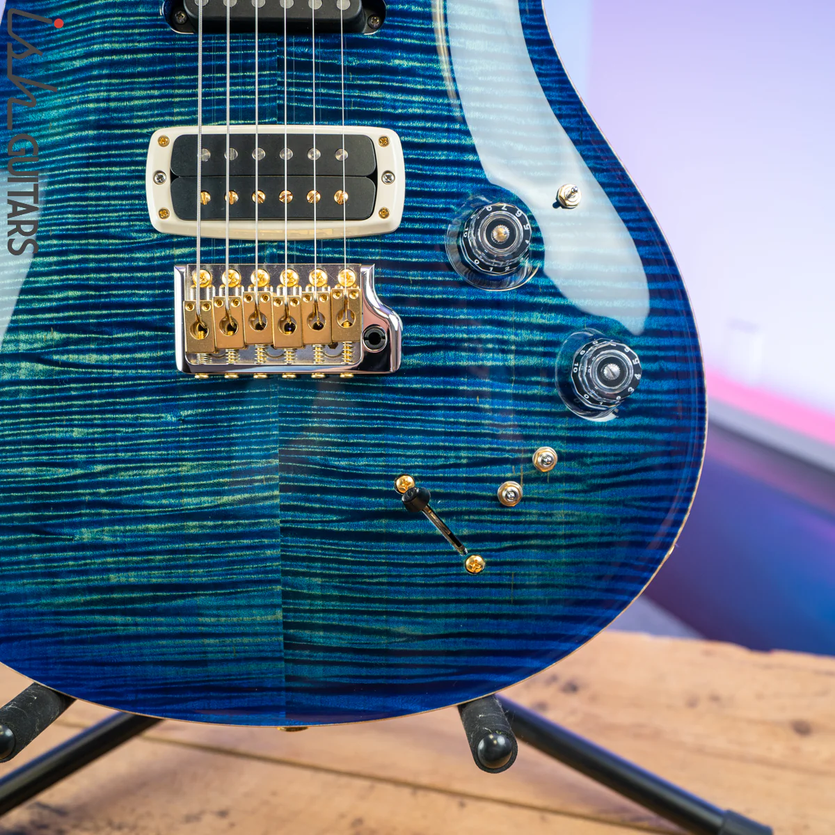 2020 Experience Paul Reed Smith PRS Modern Eagle V Custom Color River Blue Burst 10 Top - Image 4