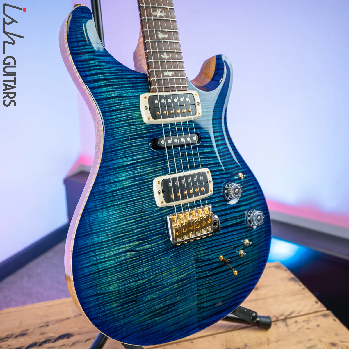 2020 Experience Paul Reed Smith PRS Modern Eagle V Custom Color River Blue Burst 10 Top - Image 5