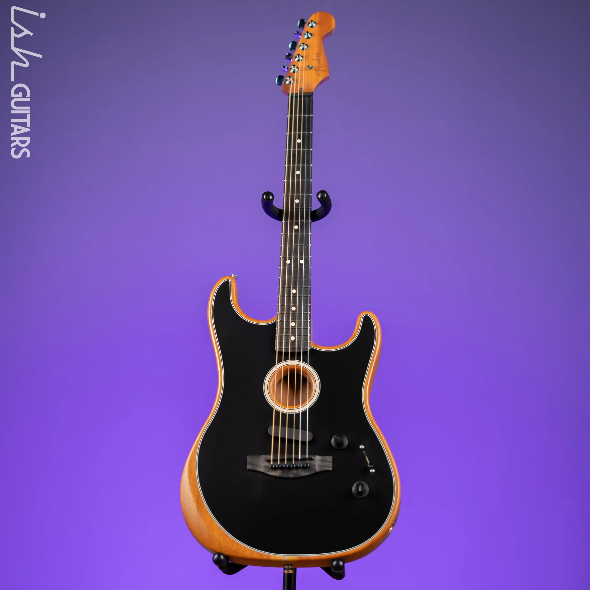 2020 Fender Acoustasonic Stratocaster Black - Image 2