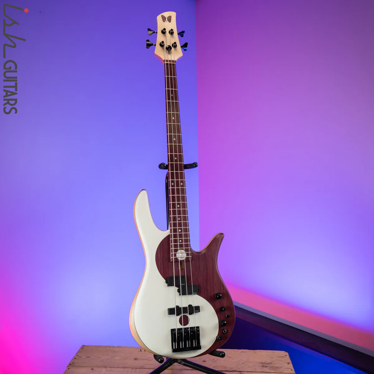2020 Fodera Yin Yang Standard Purple Heart Olympic White 4 String - Image 2