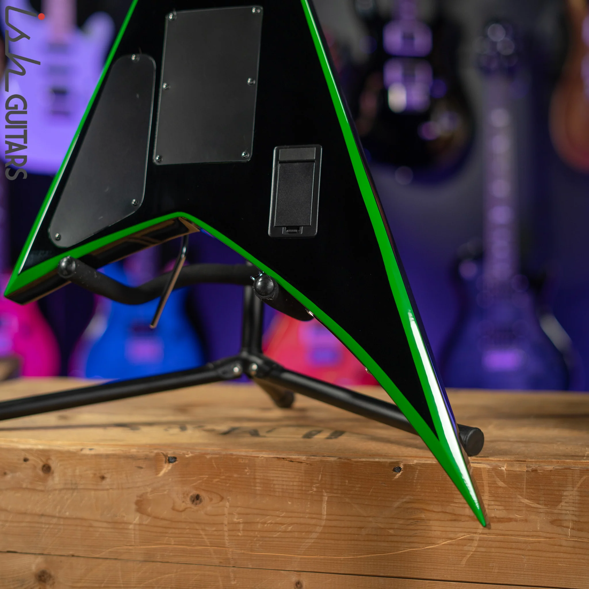 2020 Jackson RRX24 Black with Neon Green Bevels - Image 10