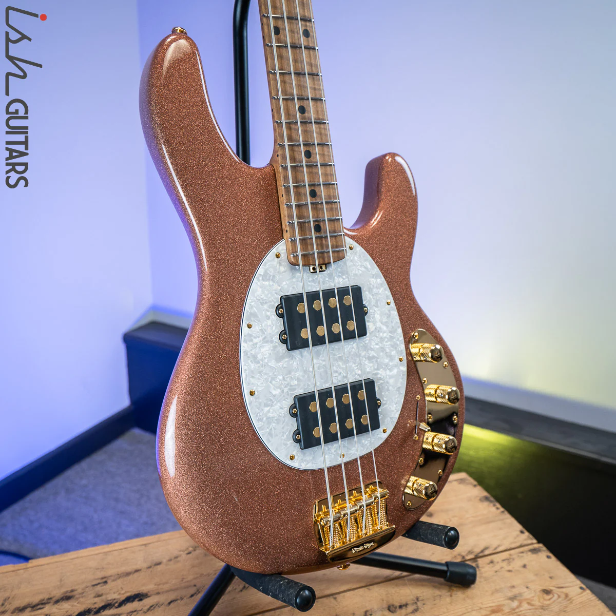 2020 Music Man Stingray HH BFR Pink Champagne Sparkle - Image 3