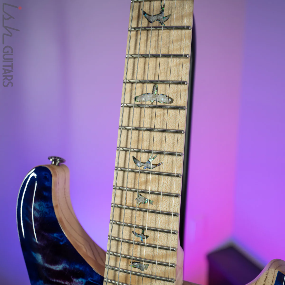 2020 PRS Custom 24 Floyd Wood Library 1 Piece Quilt Ash Violet Blue Burst - Image 6