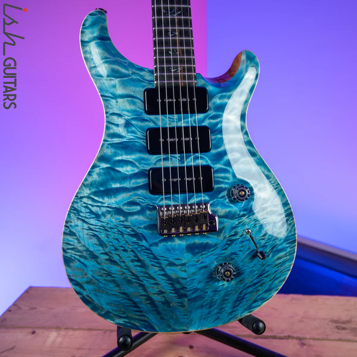 PRS Wood Library Custom 22 Soapbar 10 Top Quilt Aquableux