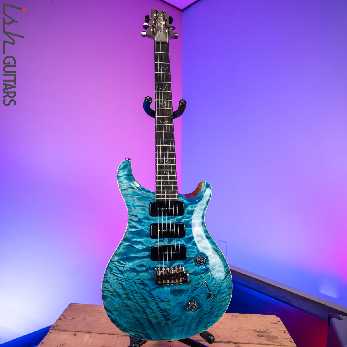 PRS Wood Library Custom 22 Soapbar 10 Top Quilt Aquableux - Image 2