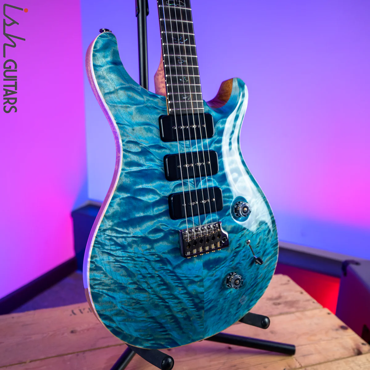 PRS Wood Library Custom 22 Soapbar 10 Top Quilt Aquableux - Image 5