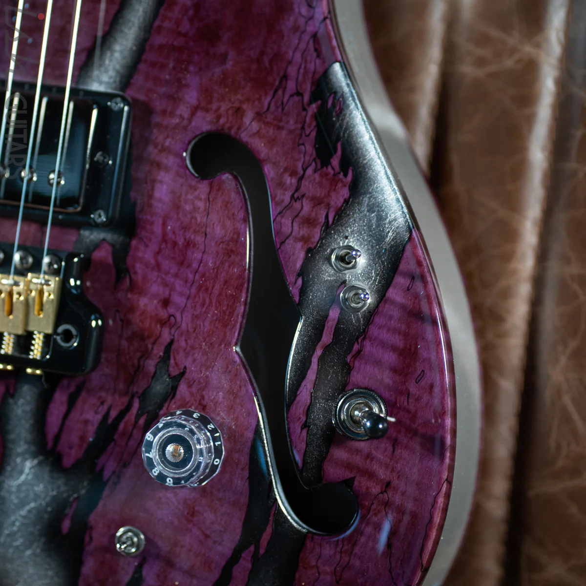 PRS Private Stock Hollowbody II Tremolo Piezo Spalted Maple Purple - Image 15